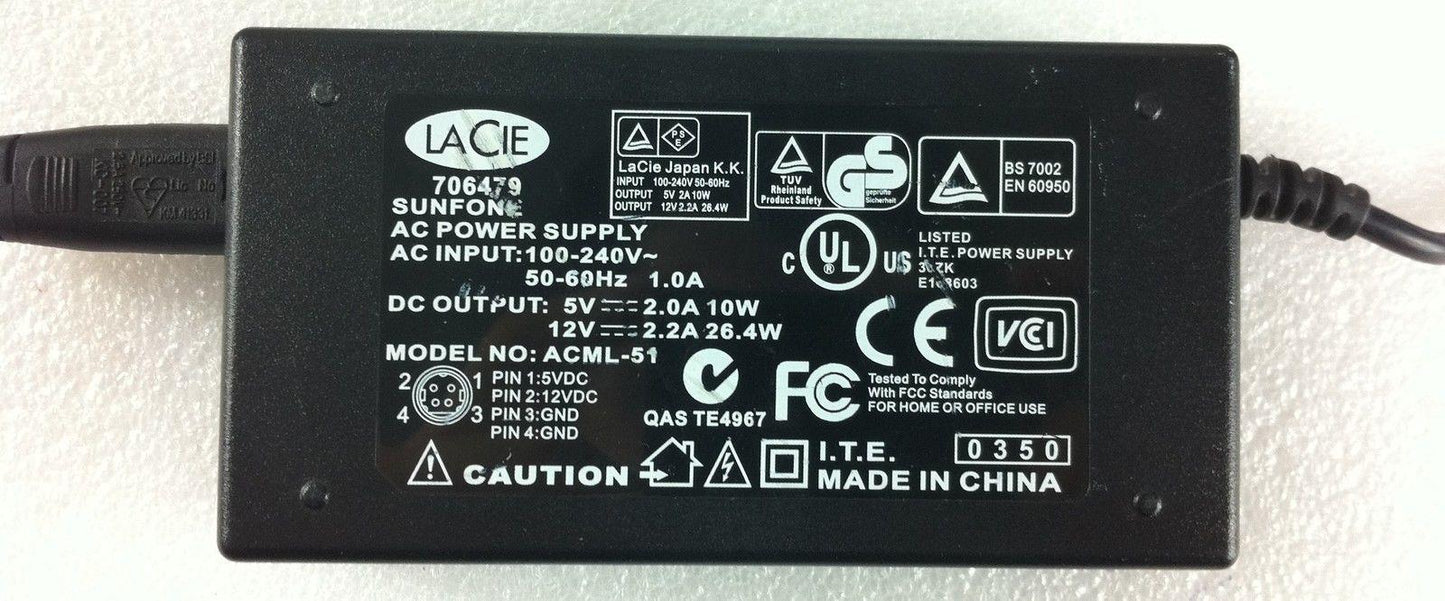 For Lacie ACML-51 Power Adapter Supply