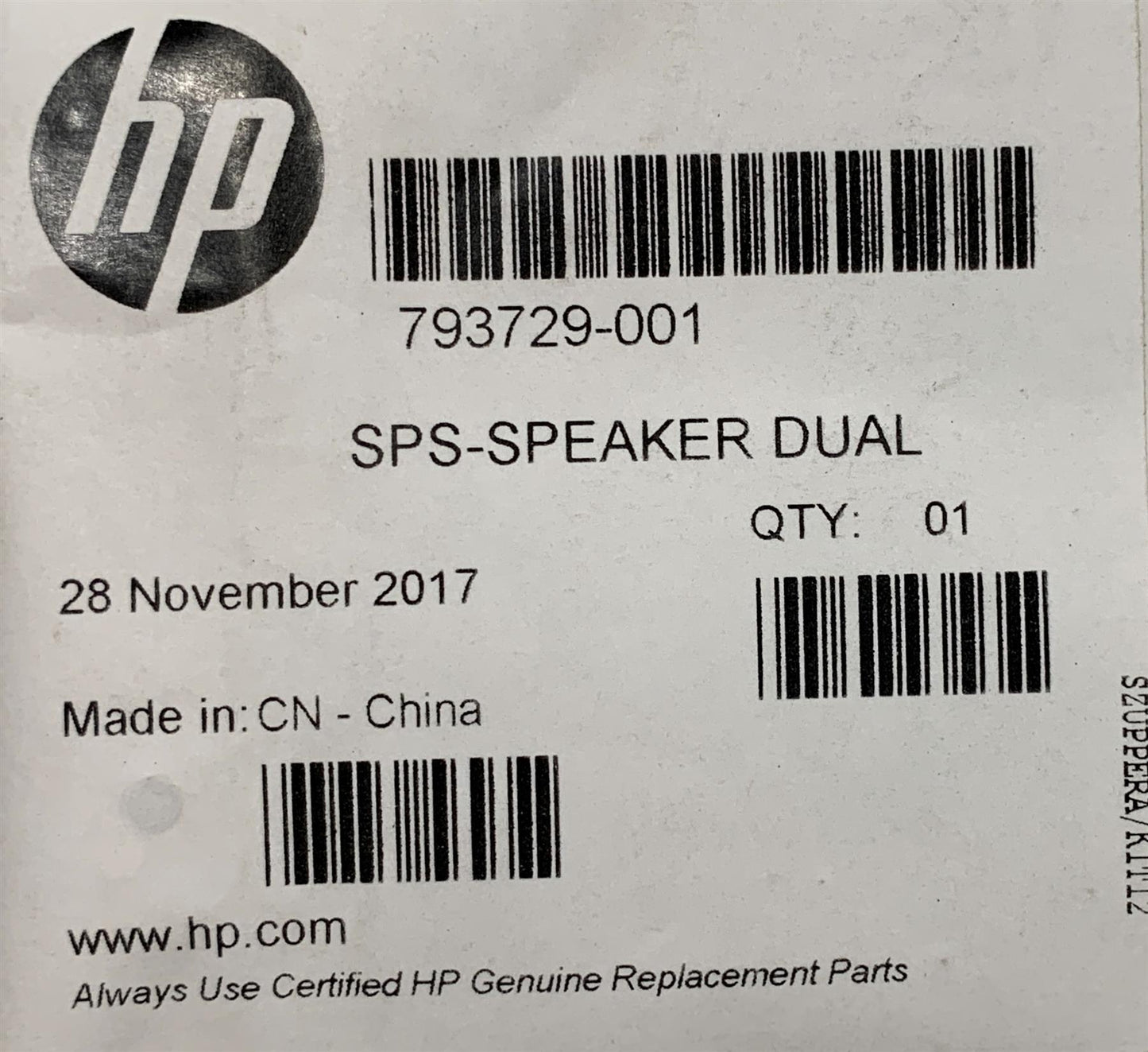 HP Elite x2 1011 G1 Tablet 793729-001 Speakers Left and Right Speaker GENUINE