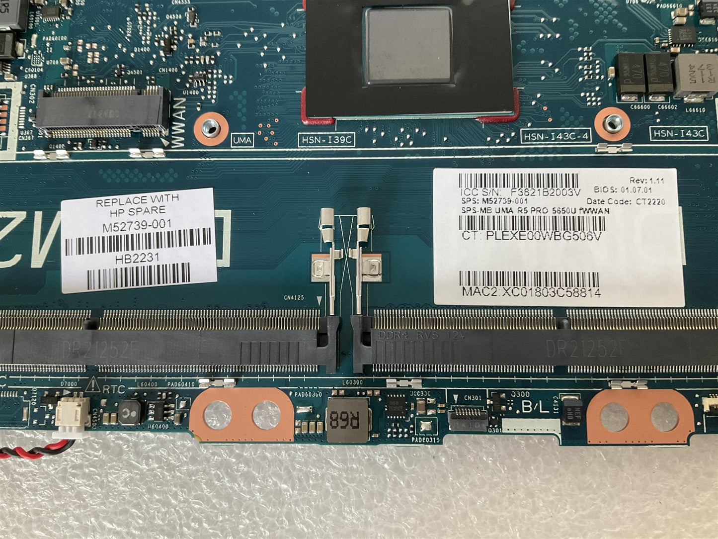 for HP ProBook 635 Aero G8 M52739-001 AMD Ryzen R5 PRO 5650U UMA Motherboard NEW