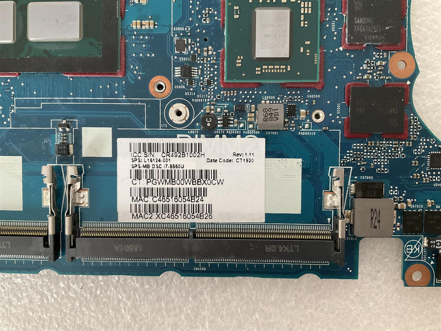 for HP ZBook 14u 15u G5 L16124-001 601 Intel Core I7-8550U DSC Motherboard NEW