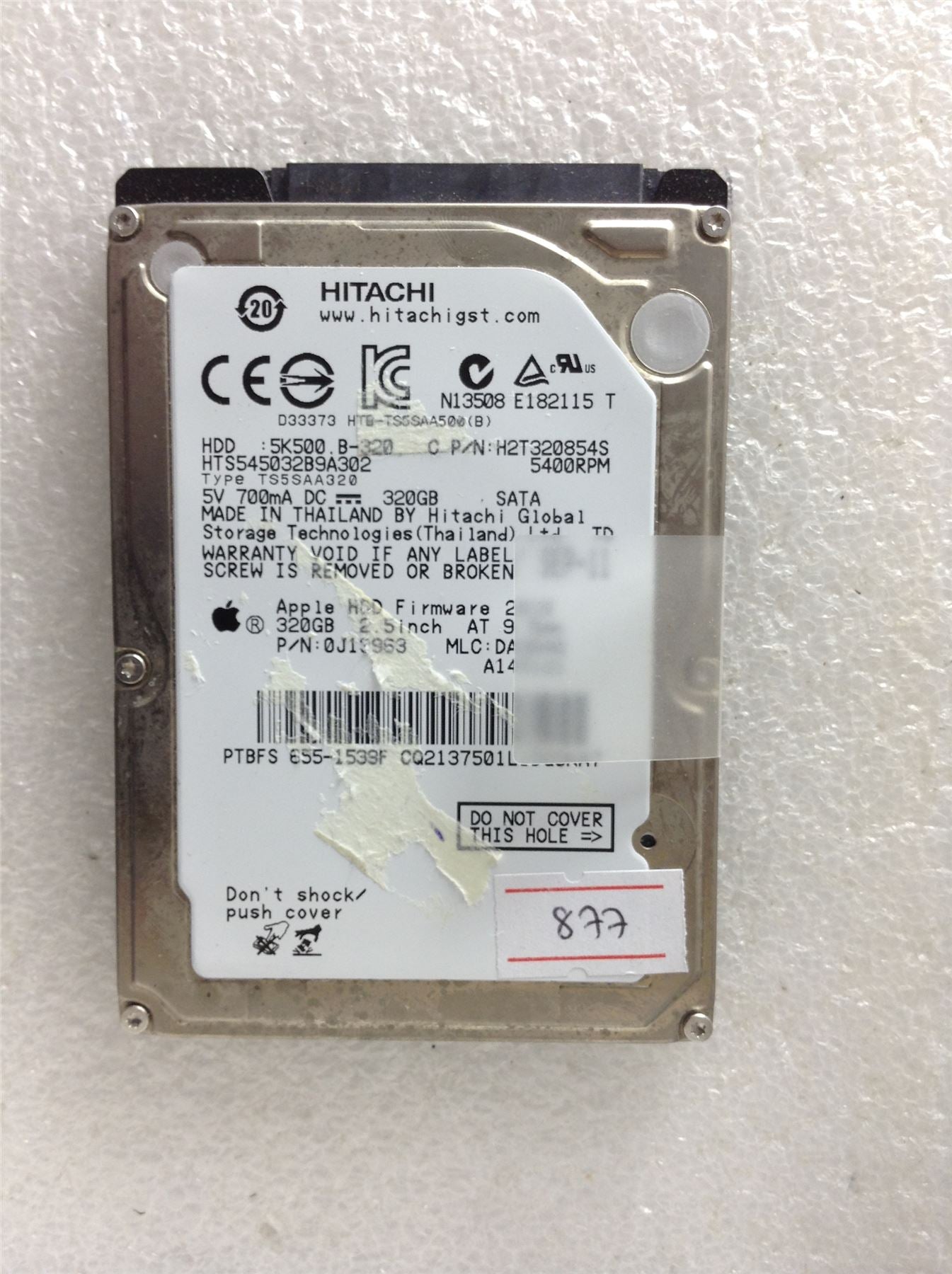 Hard Disk Drive HDD spares parts FAULTY HITACHI HGST 320GB 5K500 B-320 0J13963
