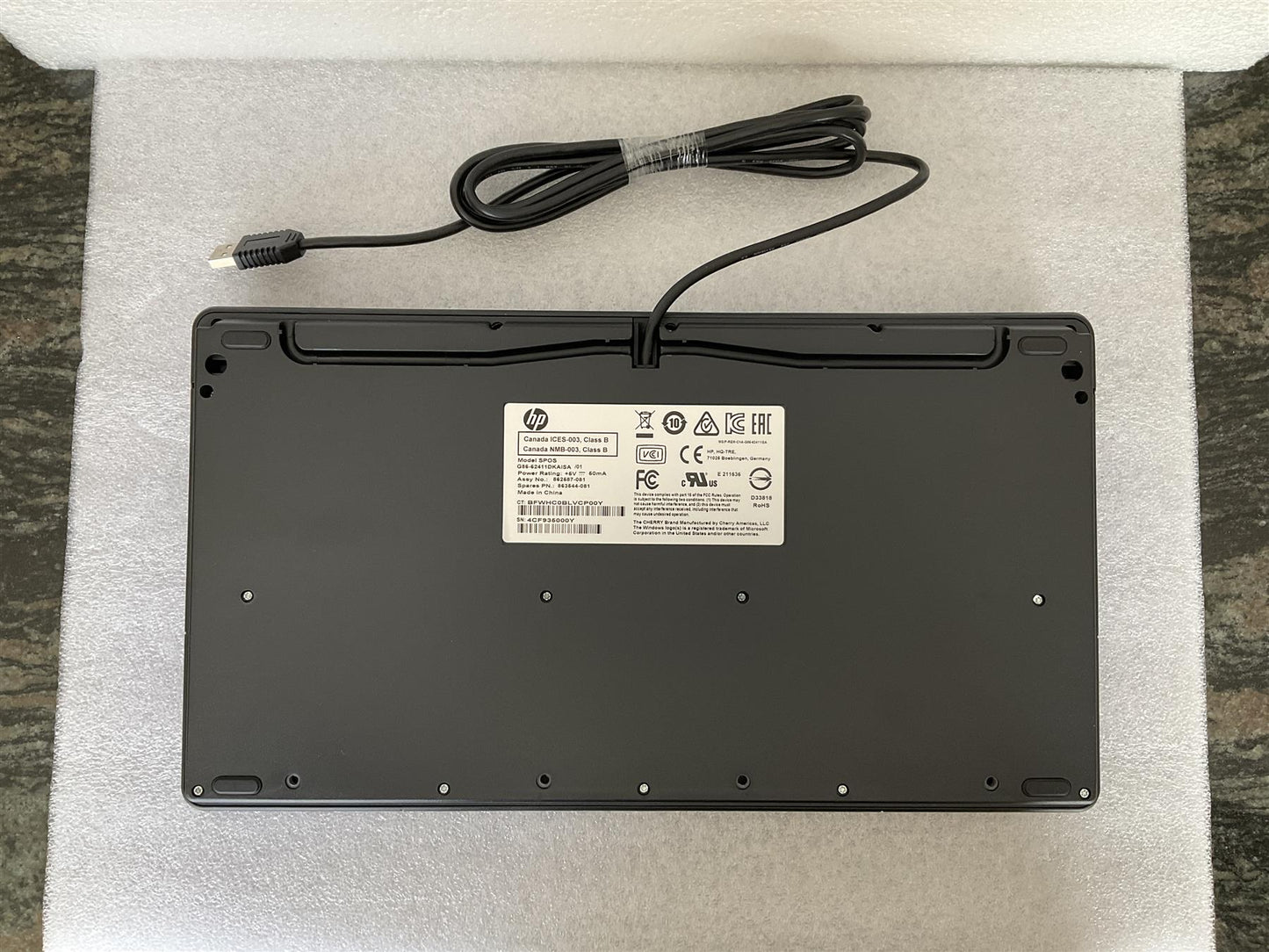 HP POS 862587-081 863544-081 Danish Danca USB Keyboard Magnetic Stripe Reader