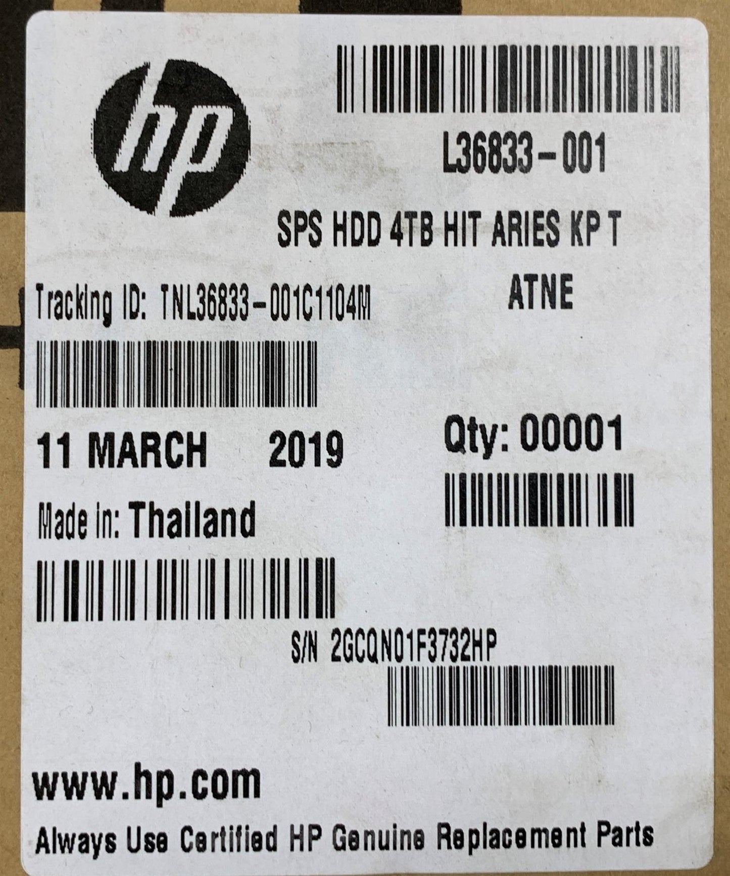 A102 - - HP Z6 G4 L36833-001 HGST 4TB SATA HDD Hard Disk Drive HUS726040ALE61 NEW