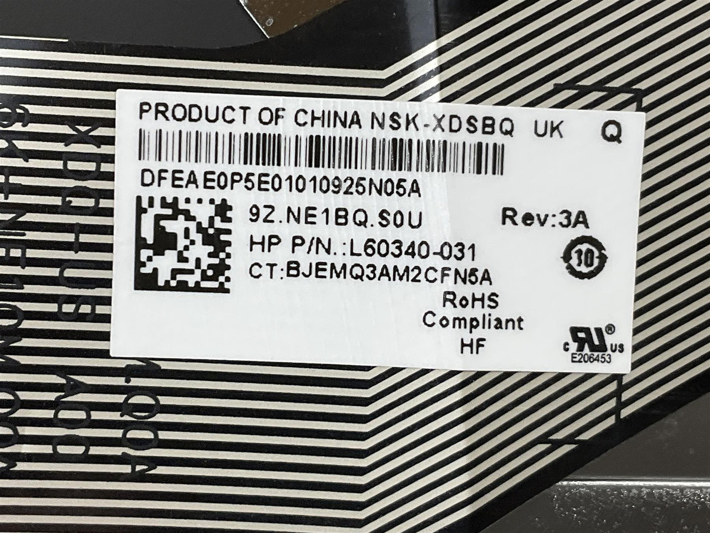 HP 15-DY 15T-DY 15S-FQ 15S-EQ L68123-031 L63577-031 UK English Palmrest Keyboard