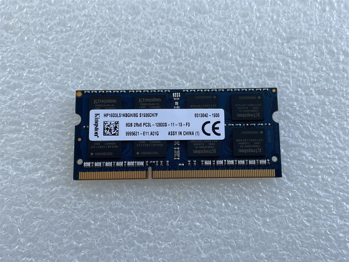 HP 689374-001 Kingston 8GB 12800 DDR3 12800S 1600 Ram Memory HP16D3LS1KBGH/8G