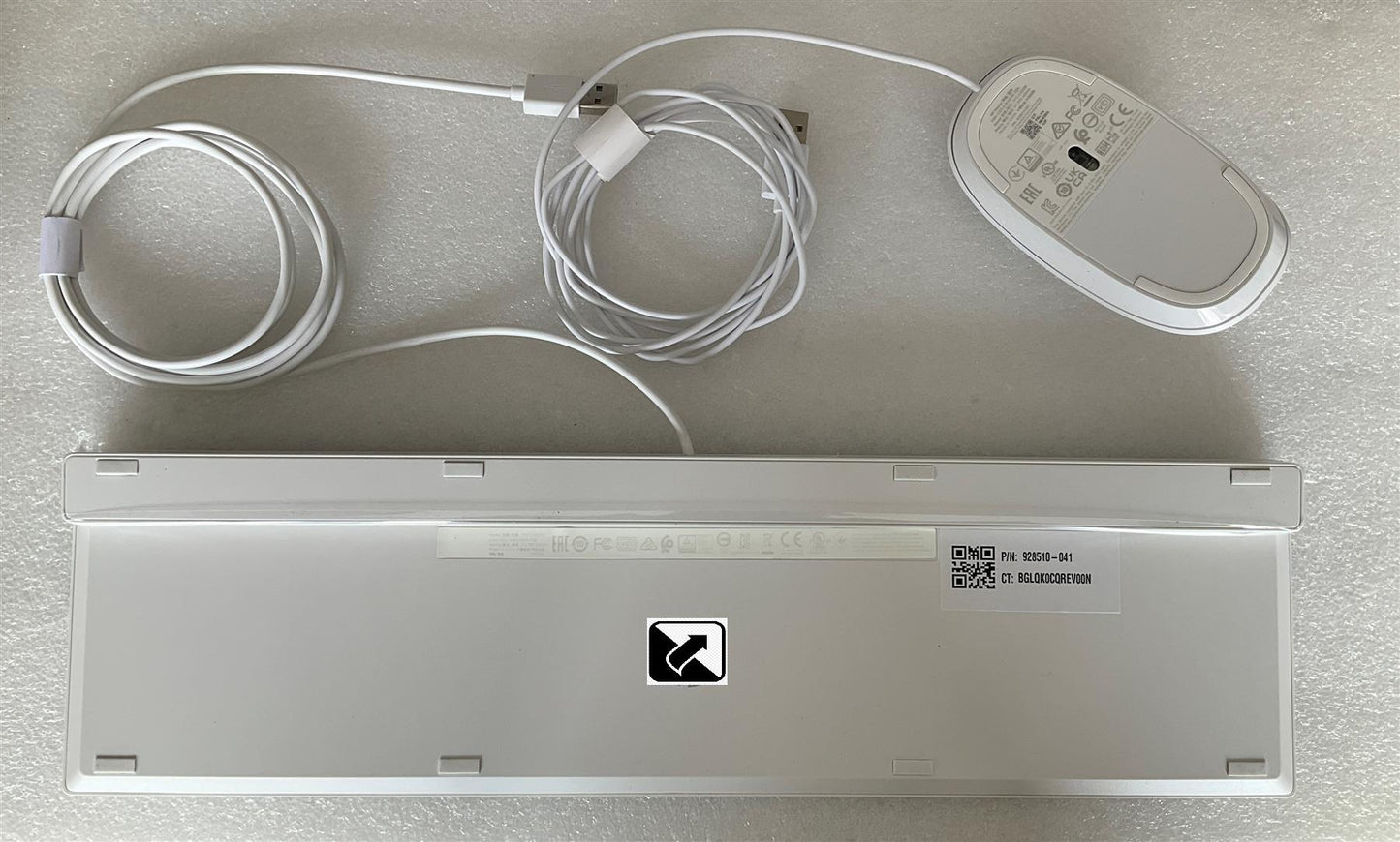 For HP White Cheddar 928517-041 German Layout USB Wired Keyboard Mouse NEW