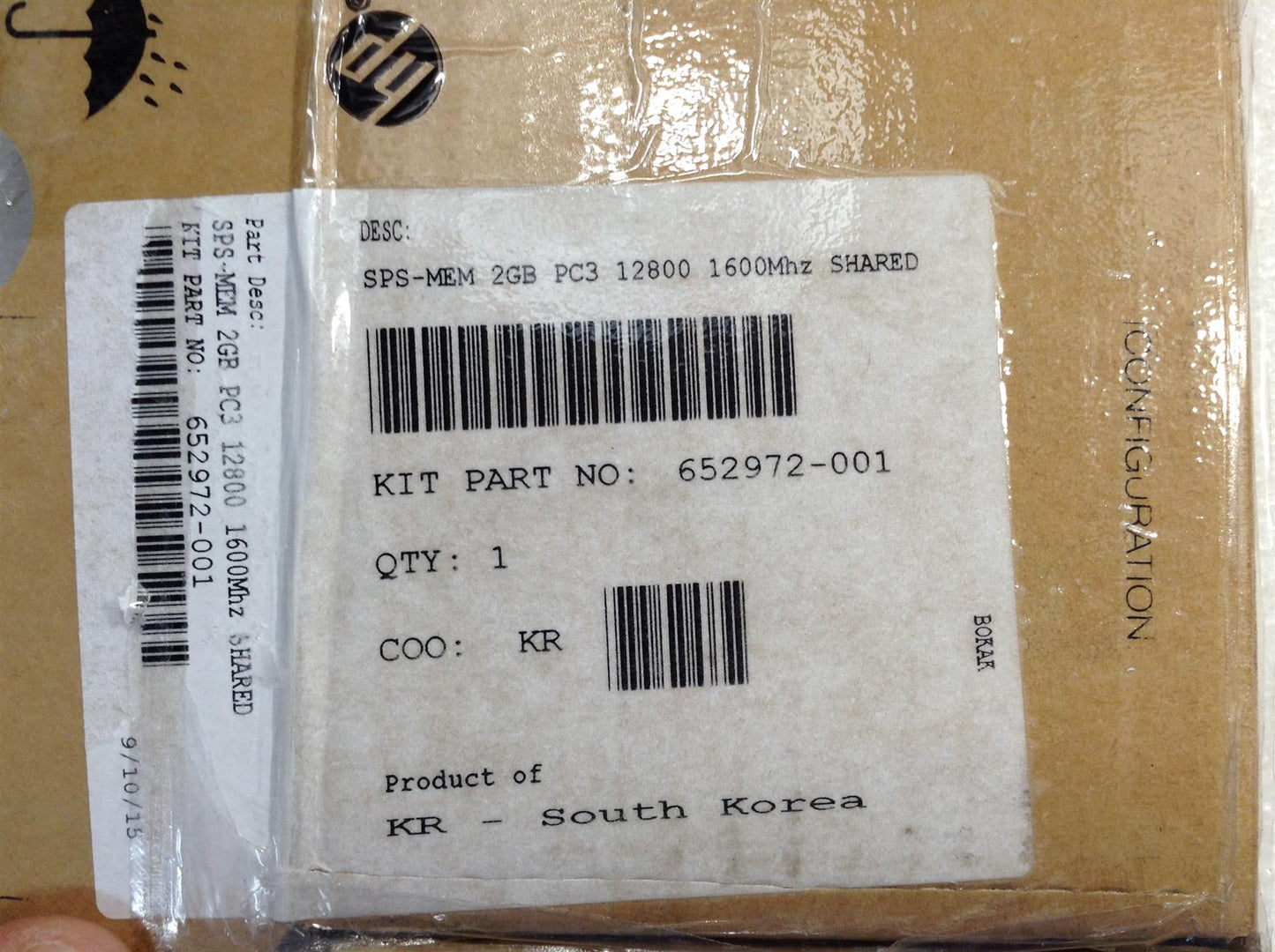 HP 652972-001 RAM Memory 2GB 2 GB 1600Mhz PC3-12800 PC3L-12800 DDR3 PC3 NEW