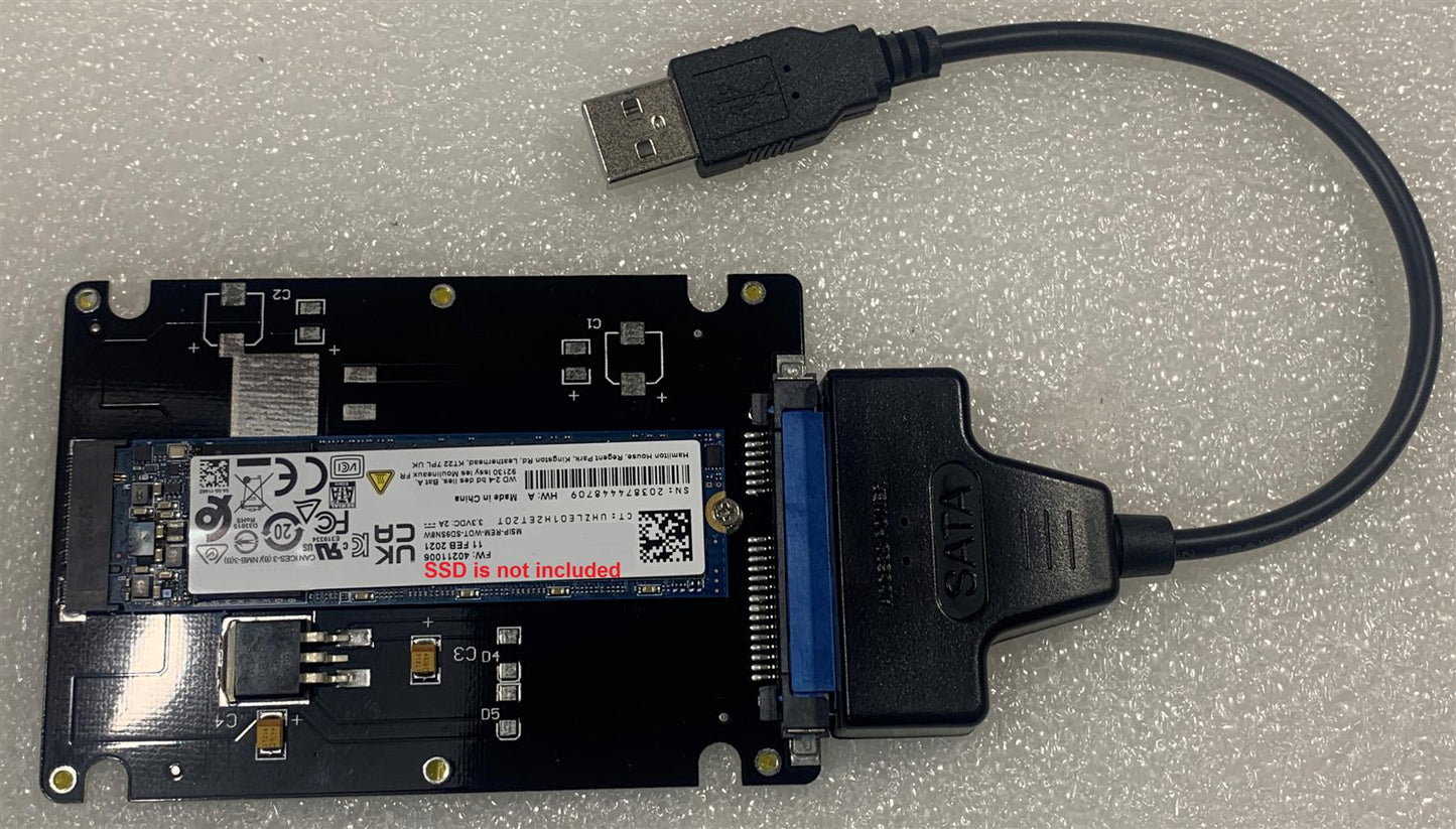 M.2 SATA SSD Data Recovery Caddy n Cable Tool. Recover your data from M.2 drive