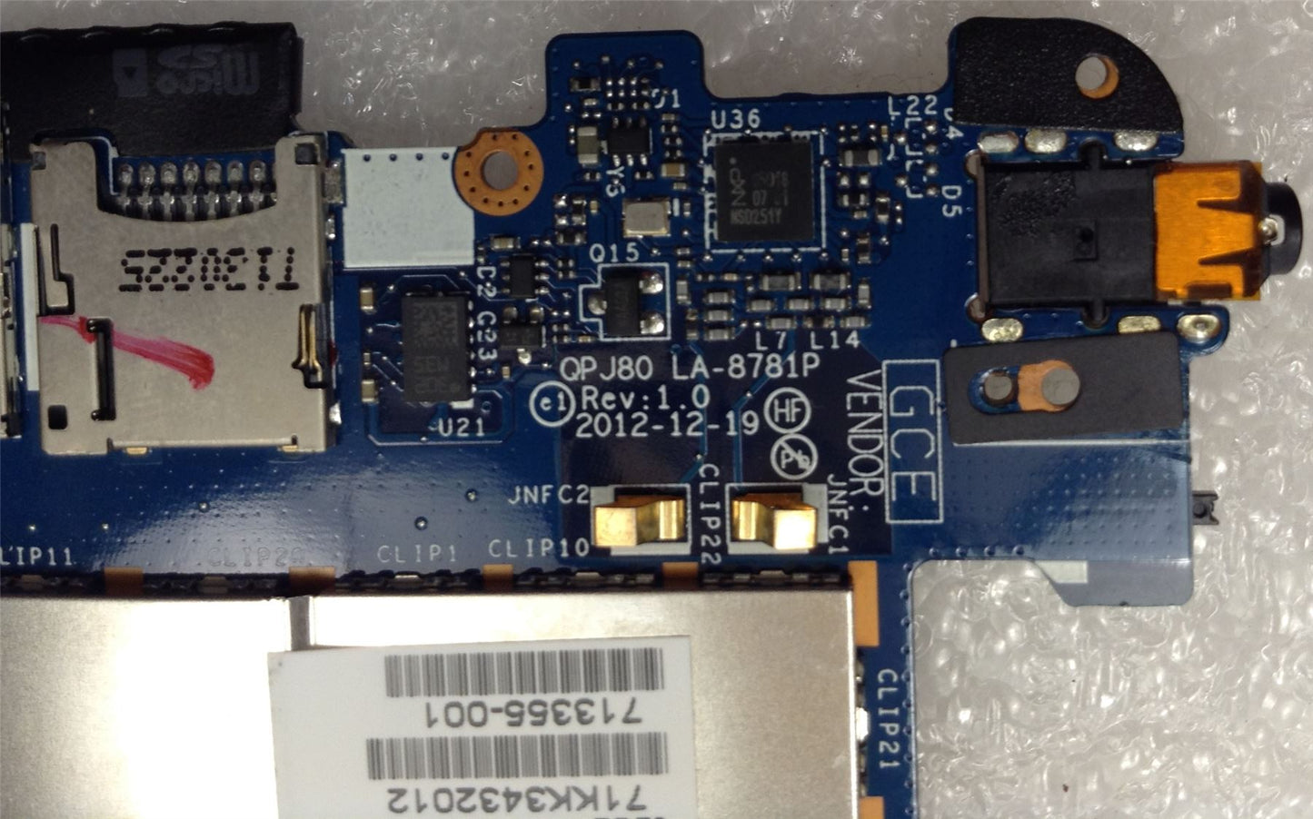 HP ElitePad 900 G1 1000 G1 Tablet 71KK3432012 Z2760 Motherboard ( also for 64-GB of eMMC primary storage 724353-001)