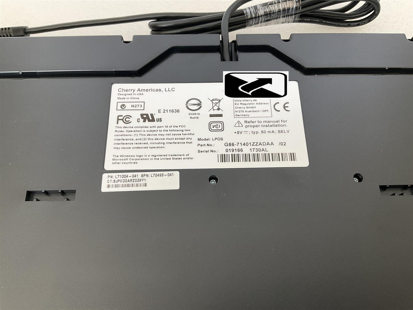 HP CHERRY G86 71401 L71004-041 L72493-041 German Germany GR POS USB Keyboard NEW