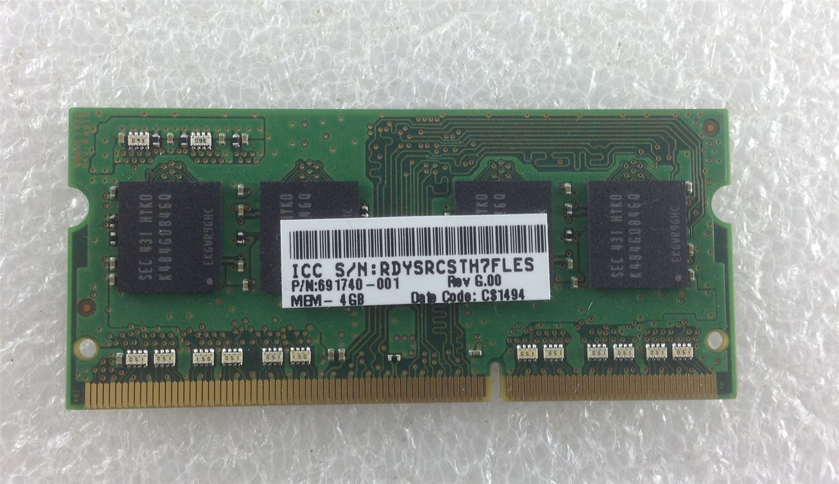 HP Envy 15-J 15-J151SA J2E80EA 4 GB DDR3 PC3 RAM Memory SO-DIMM 12800S 691470-00