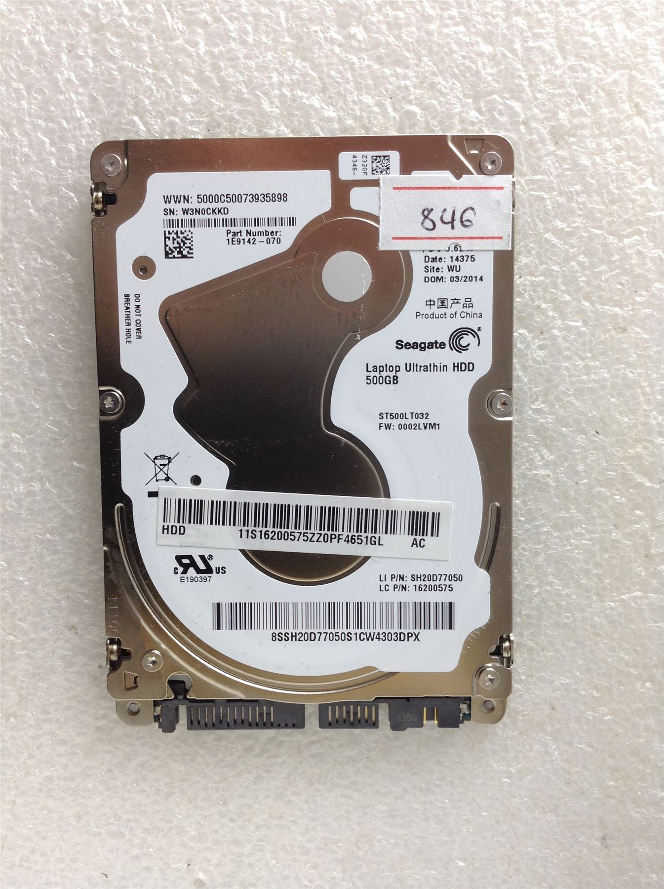 Hard Disk Drive HDD spares parts FAULTY SEAGATE 500GB ST500LT032 1E9142-070