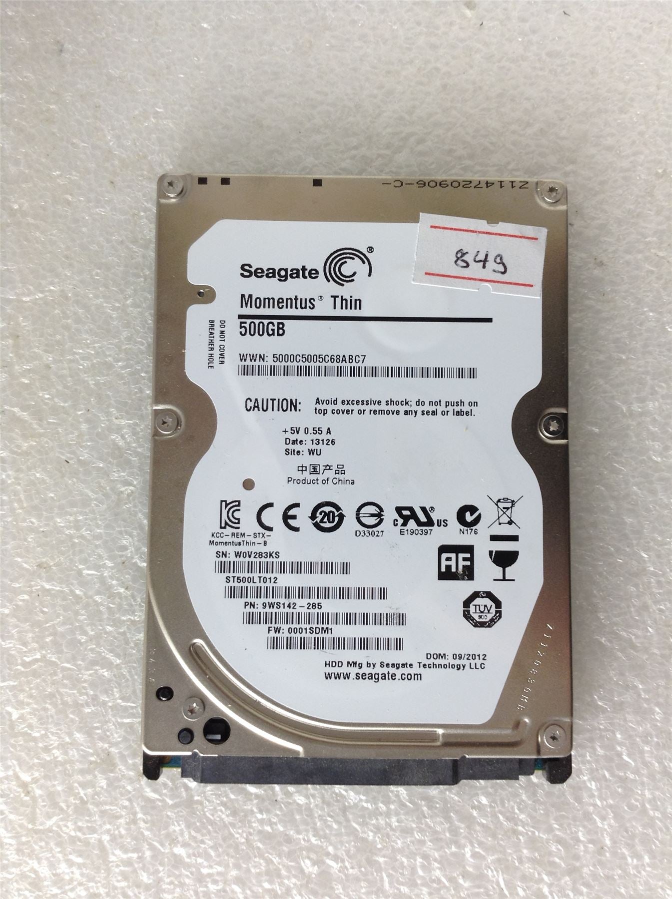 Hard Disk Drive HDD spares parts FAULTY SEAGATE 500GB ST500LT012 9WS142-285