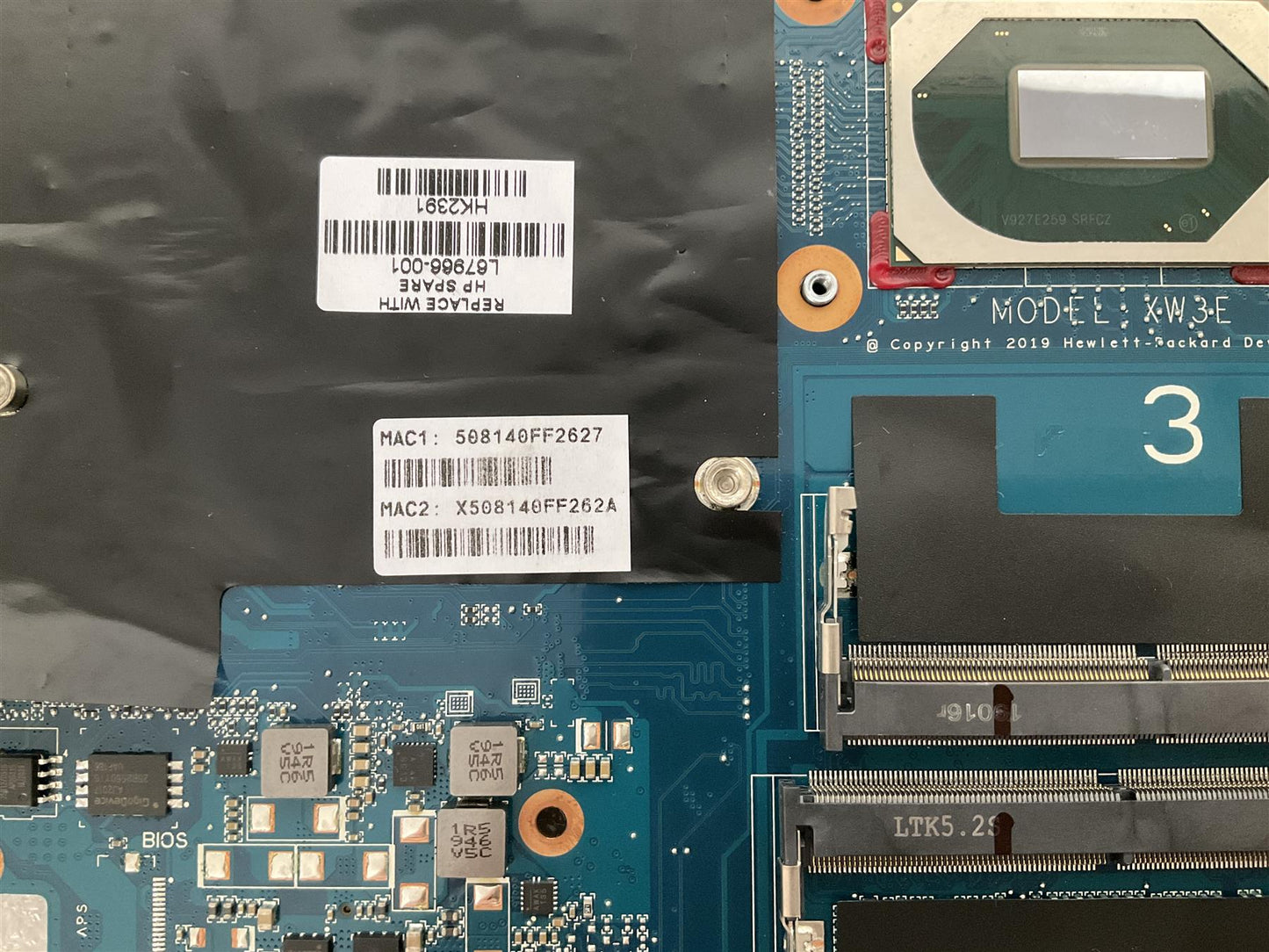 for HP ZBook 17 G6 L67966-001 601 sending L67963 Intel Xeon E-2286M Processor Motherboard NEW