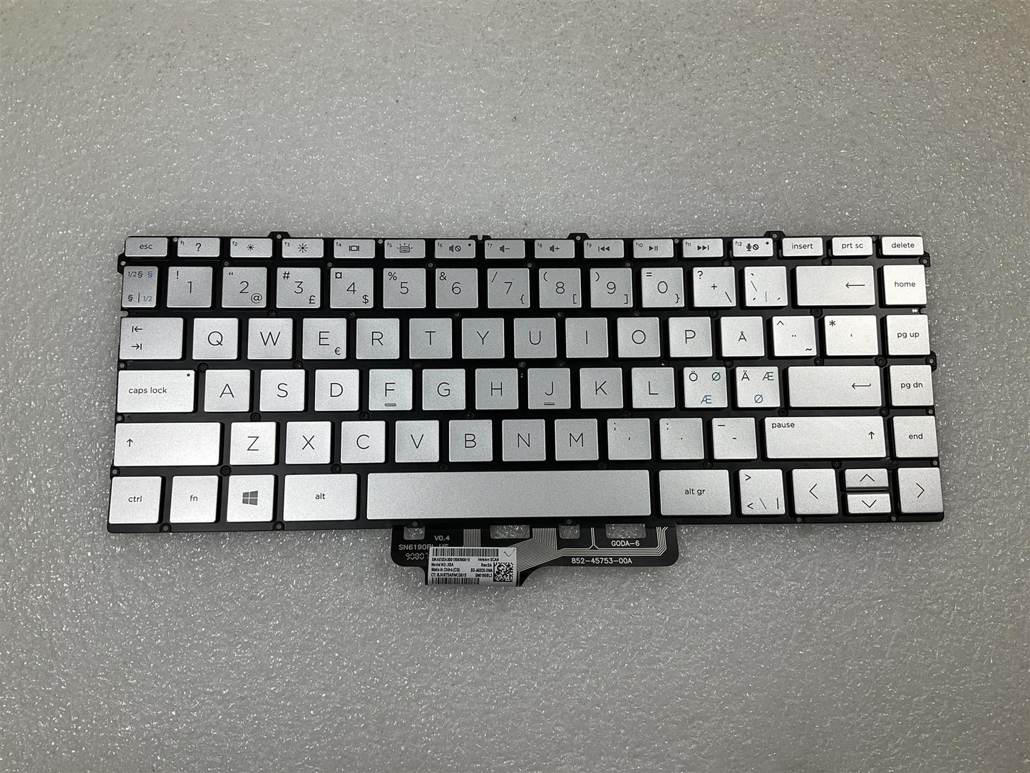 HP SPECTRE X360 13-AW L77433-DH1 L73750-DH1 Danish Finnish Norwegian Keyboard