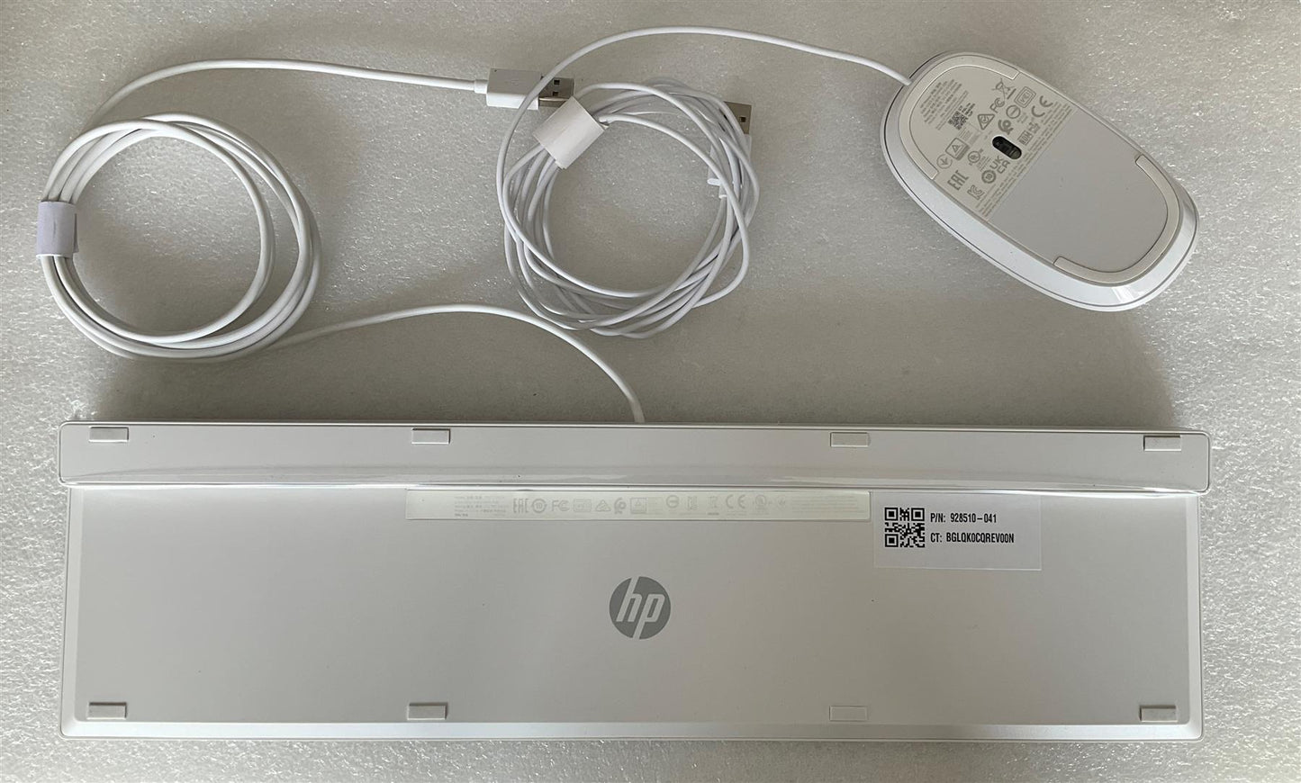 For HP White Cheddar 928517-041 German Layout USB Wired Keyboard Mouse NEW