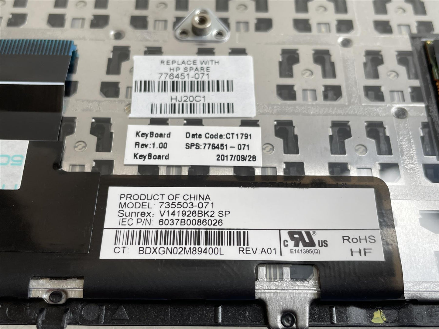 For HP EliteBook 820 720 725 G1 G2 776451-071 Keyboard Spanish Genuine NEW