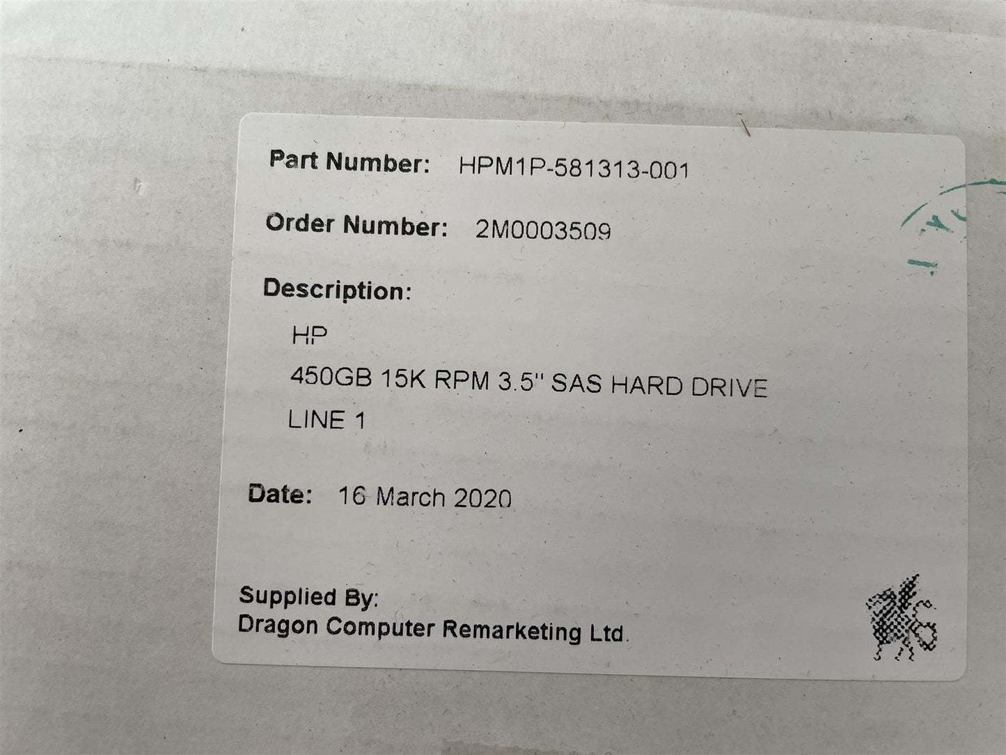 HP 581313-001 Seagate Cheetah ST3450857SS 450GB 15K SAS Hard Disk Drive 3.5 inch