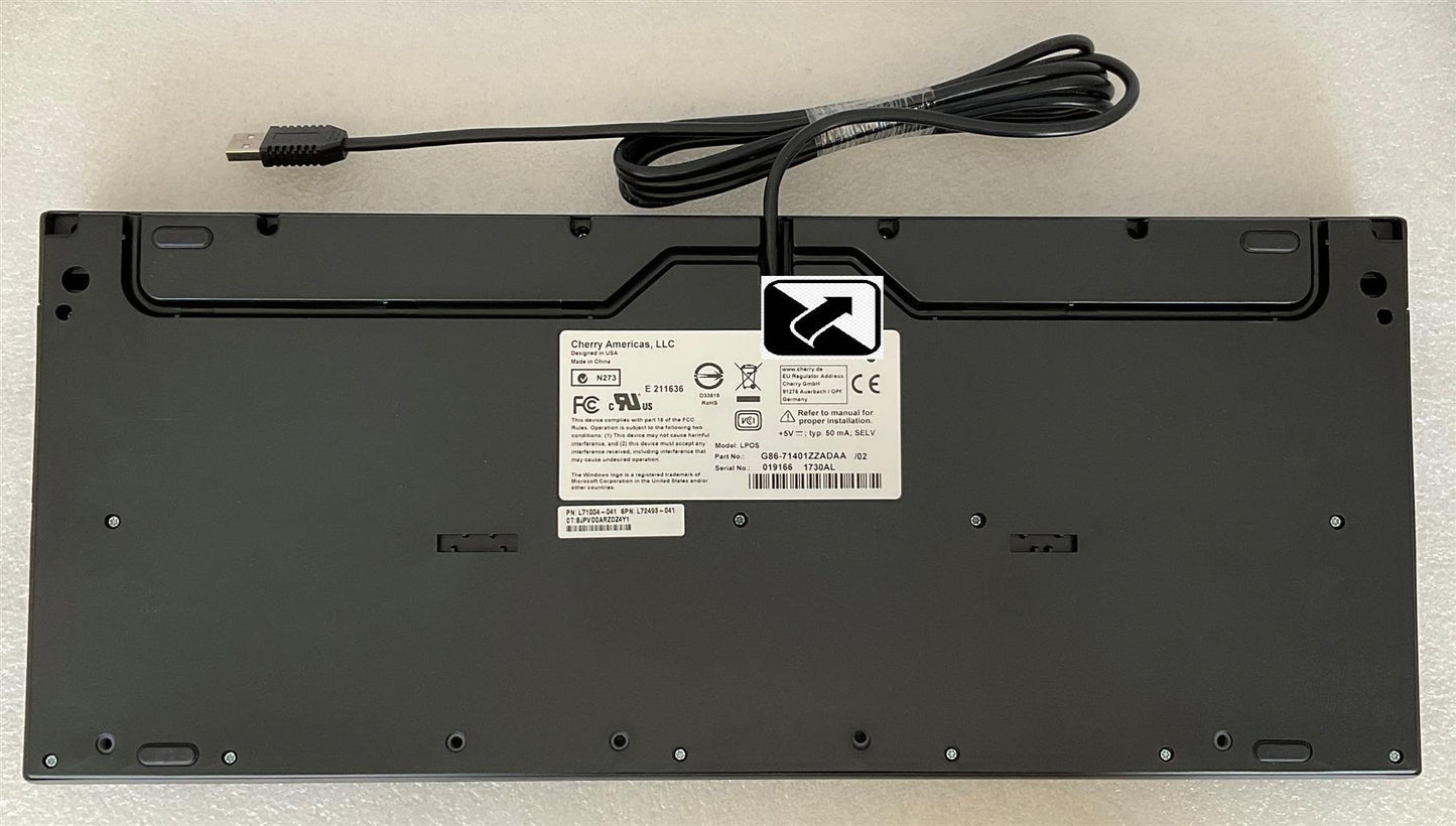 HP CHERRY G86 71401 L71004-041 L72493-041 German Germany GR POS USB Keyboard NEW