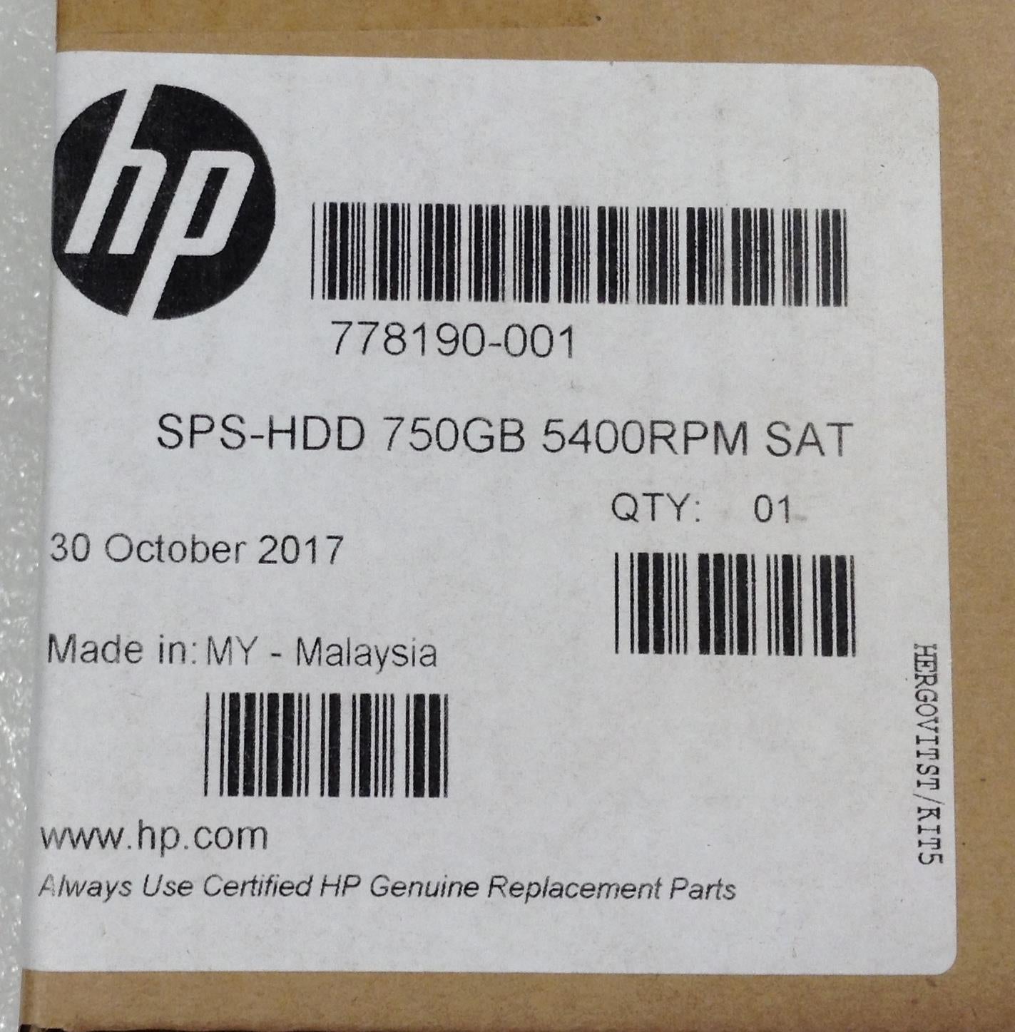 HP 778190-001 750GB 5400 RPM WD 2.5inch Laptop Hard Disk Drive NEW