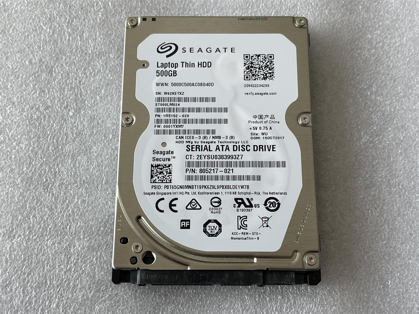 for Self Encrypting ST500LM024 805217-021 L33355-800 L33356-003 Seagate ST500LM024 FIPS 140-2 Validated Models ST500LT015 HDD Hard Disk Drive SATA 2.5 inch NEW