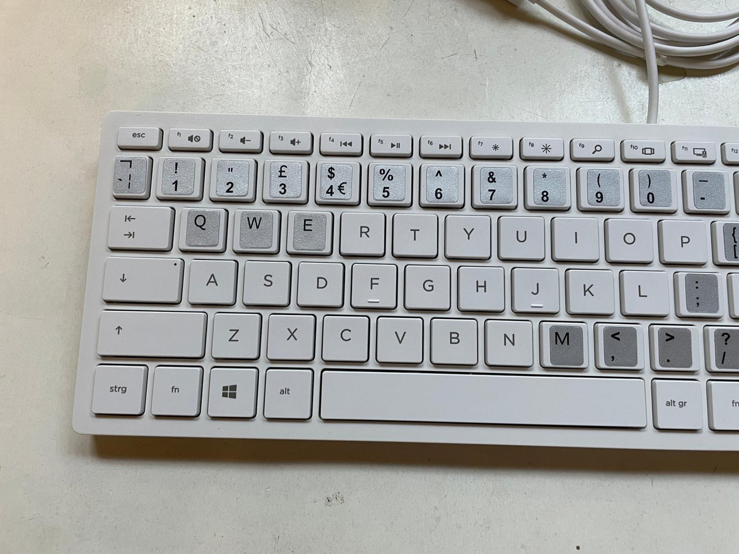 For HP White Cheddar 928517-031 USB Wired UK English Keyboard With Stickers NEW