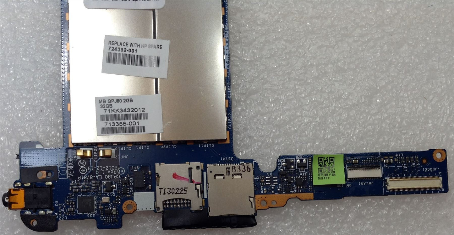 HP ElitePad 900 1000 G1 tablet 724352-001 724352-501 724352-601 32GB eMMC Motherboard CT: PDLNCH21W4OHXZ QPJ80 LA-8781P NEW