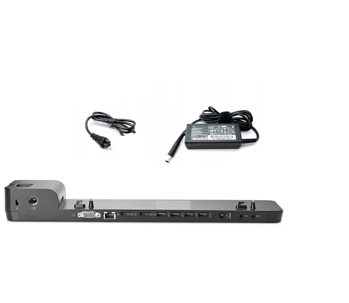 For HP Docking D9Y32AA D9Y32AA#ABU UltraSlim EliteBook Laptop Docking Station and 65w PSU Power Adapter