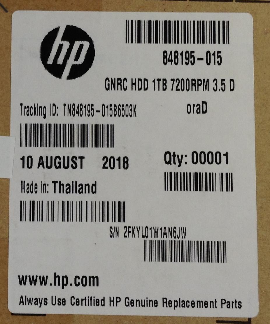 WD 1 TB 7200RPM SATA III 3.5 WD10EZEX - 60WN4A0 Hp 848195-001 848195-015 NEW