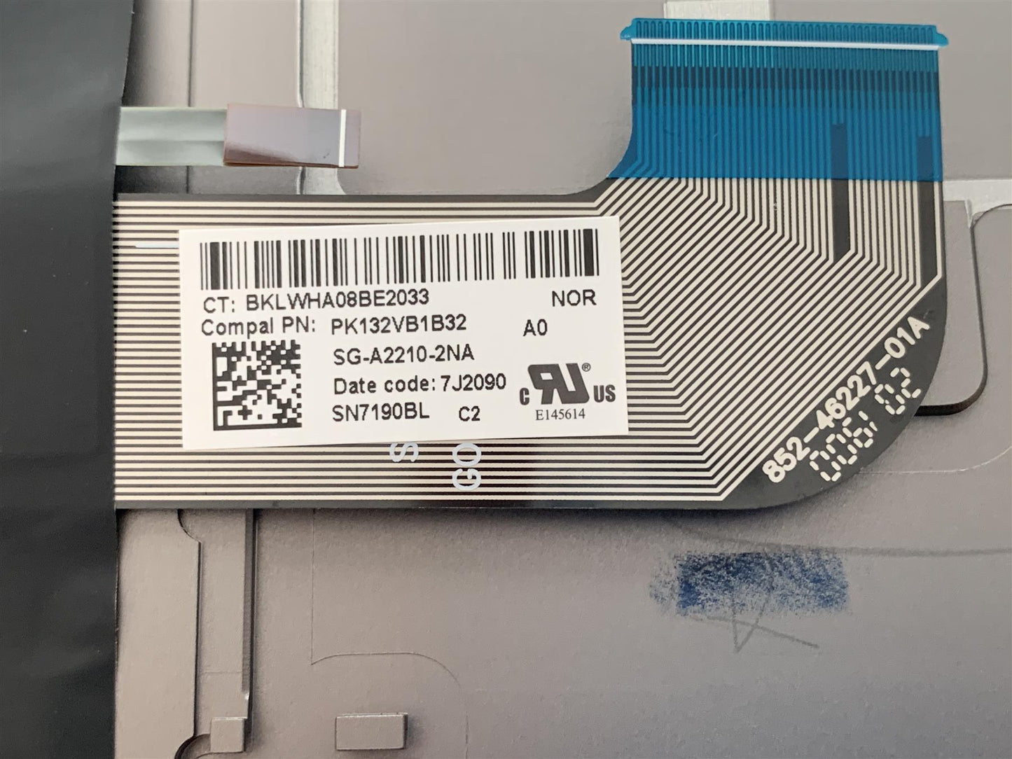 HP ZBook Studio G7 M14606-091 Norwegian Keyboard Norway Norse Palmrest NEW