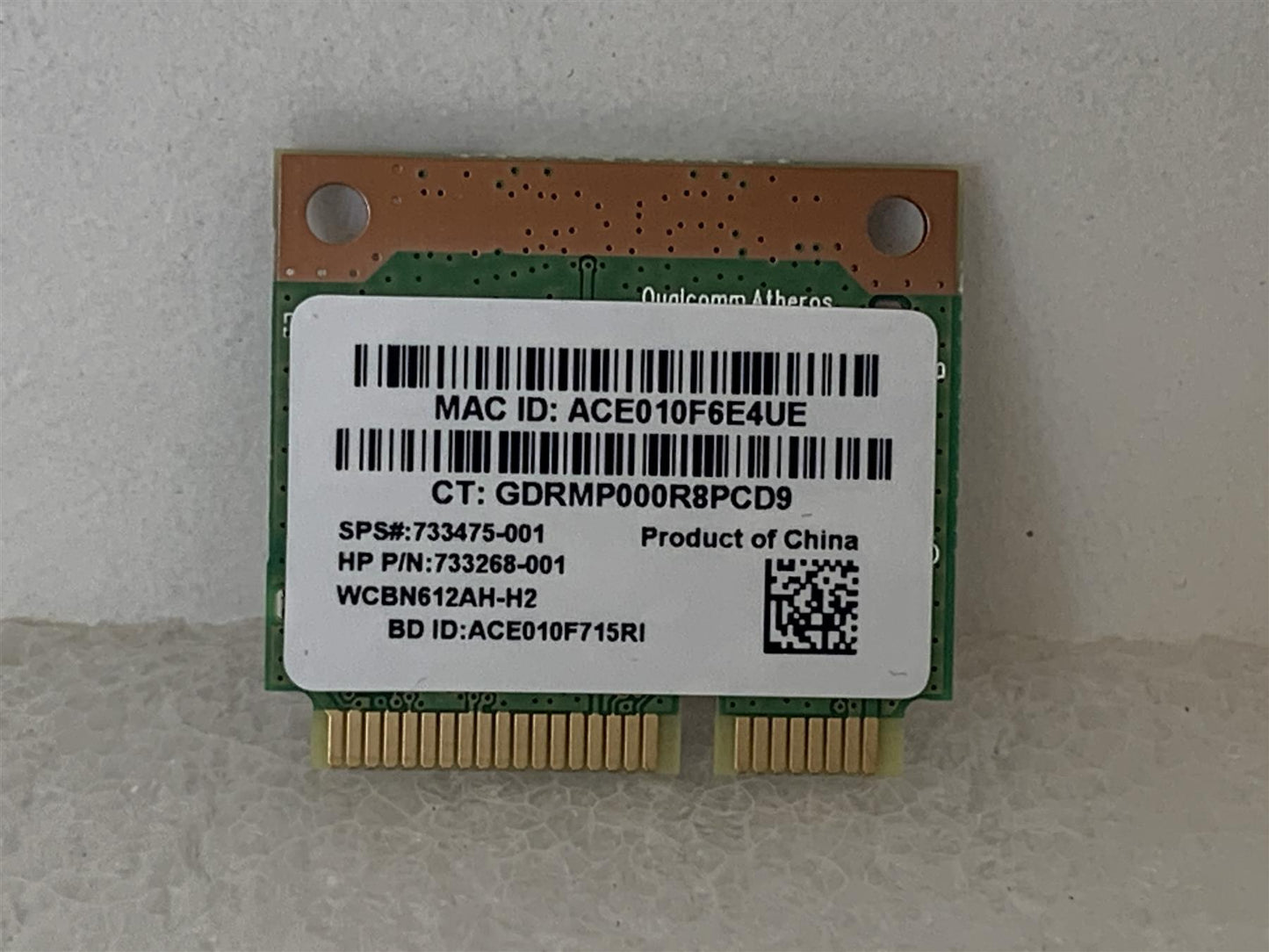 HP 733268-001 733475-001 Qualcomm Atheros QCWB335 Wireless Wifi Wi-Fi WLAN Card