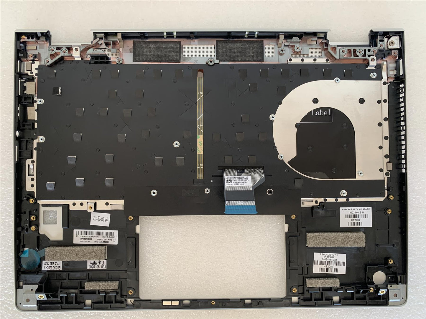 HP ProBook x360 435 G7 M03446-B31 US International Keyboard Layout Palmrest NEW