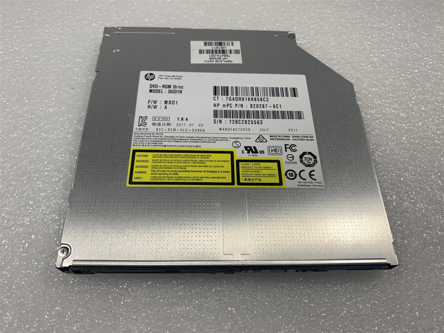 HP 820287-6C1 768474-001 DUD1N DVD RW CD Drive Writer Burner Player Rom NEW