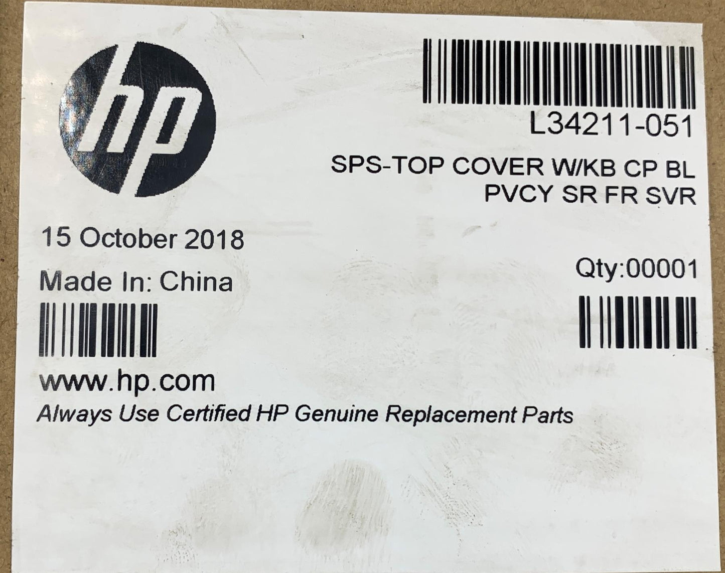 HP ZBook Studio x360 G5 L34211-051 French Keyboard France Gallic Palmrest AZERTY