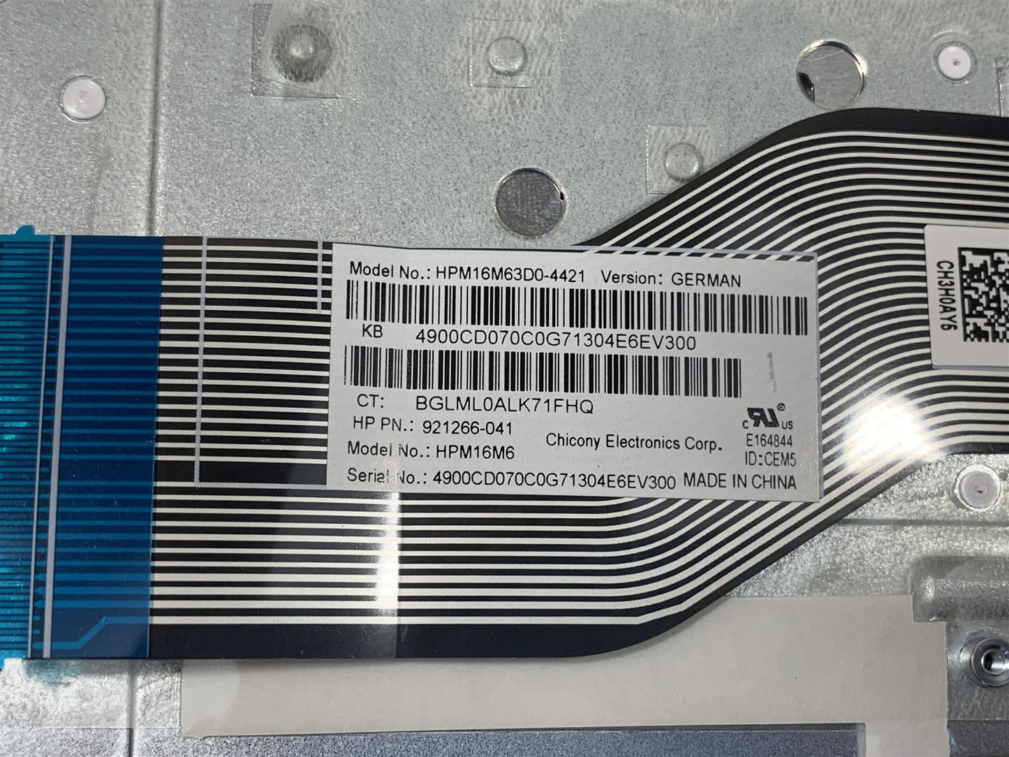 HP 17-AK 17-BS Laptop 926561-041 German GR Keyboard Germany Palmrest White NEW