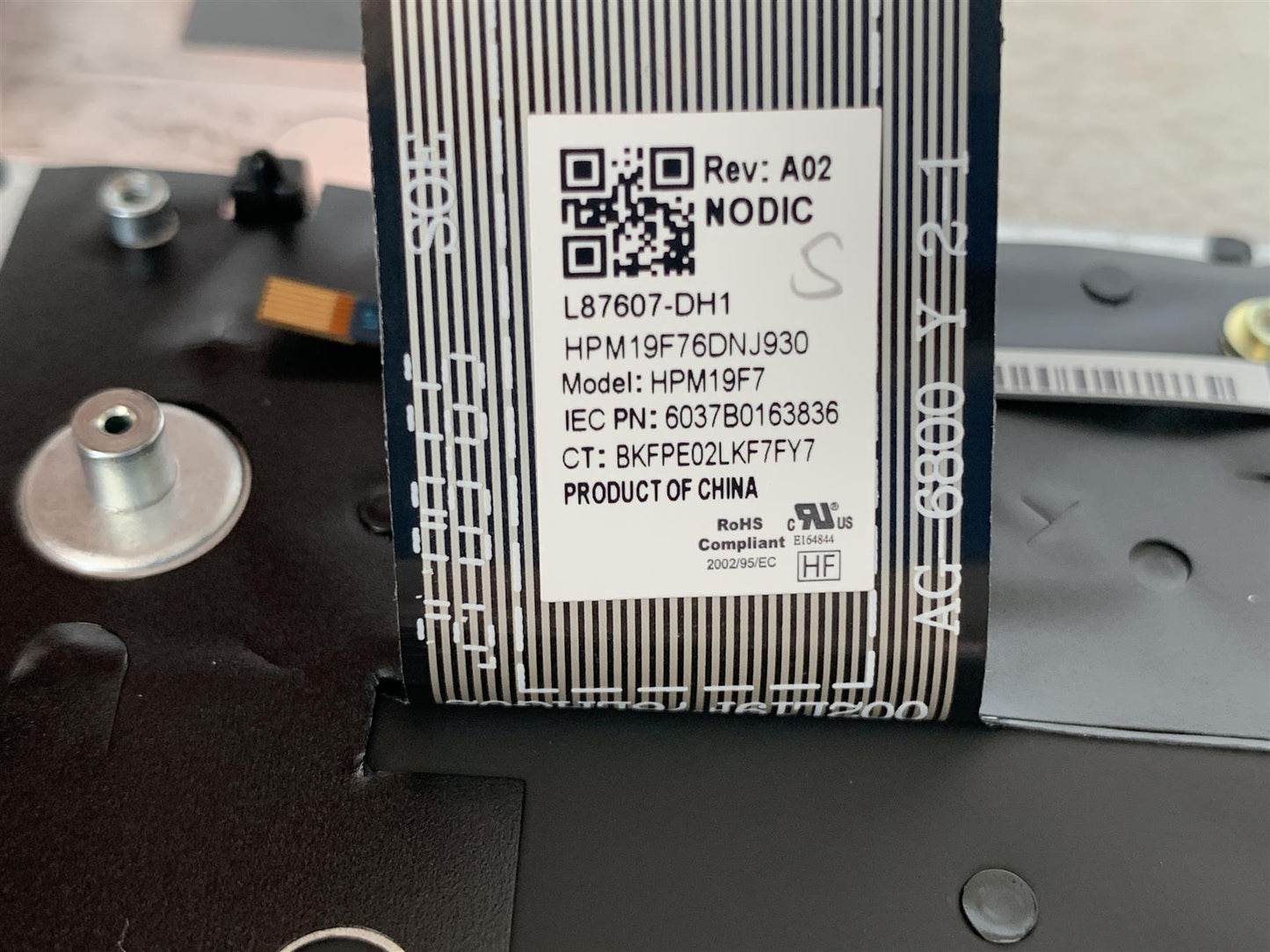 HP ZBook Firefly 14 G7 M14635-DH1 Danish Finnish Norwegian Keyboard Palmrest DSC