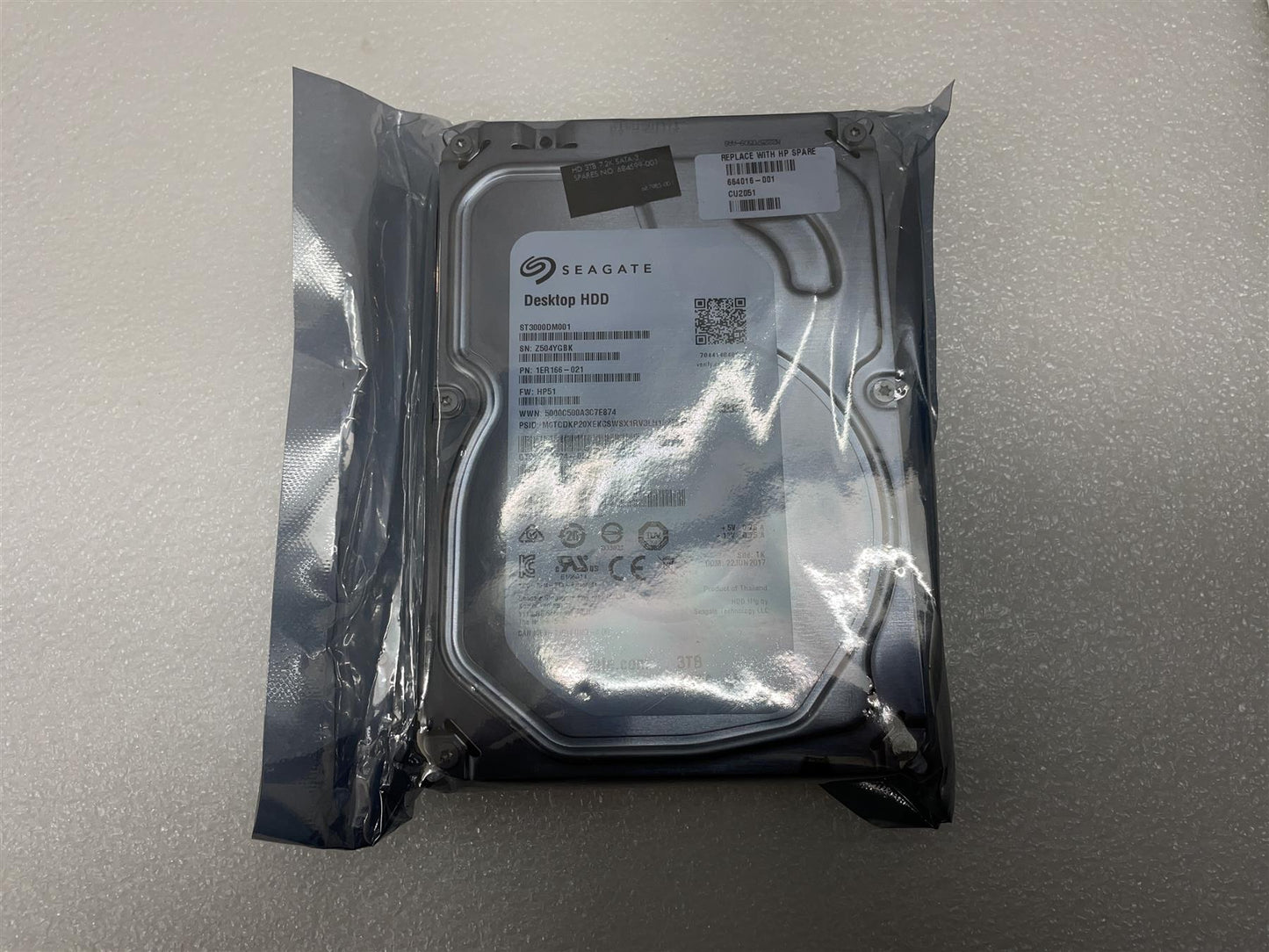 HP 664016-001 HDD Hard Disk Drive ST3000DM001 3TB 7.2K SATA-3 6Gb 3.5 inch SATA 7200 RPM 7200RPM
