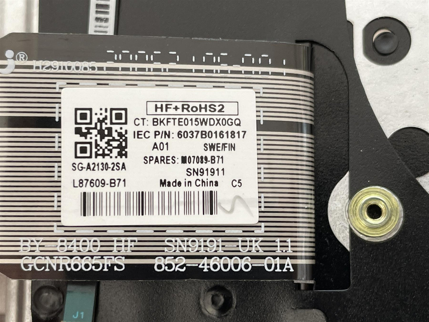 HP EliteBook 845 G7 M15209-B71 Swedish Finnish Keyboard Palmrest Sweden Finland