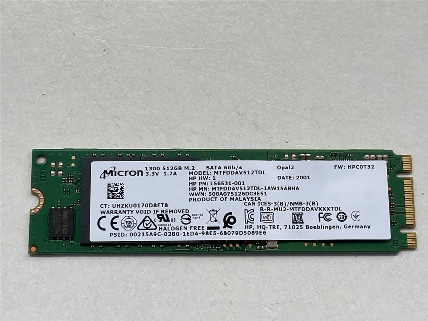 For HP L09243-001 Micron 1300 512GB MTFDDAV512TDL SSD Solid State Drive M.2 NEW