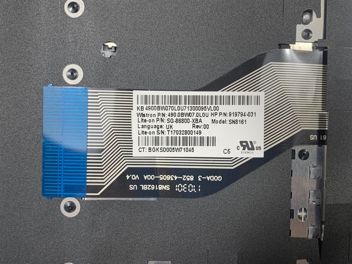 HP Pavilion x360 15-BR 924523-031 924523-031 UK English Keyboard Palmrest NEW