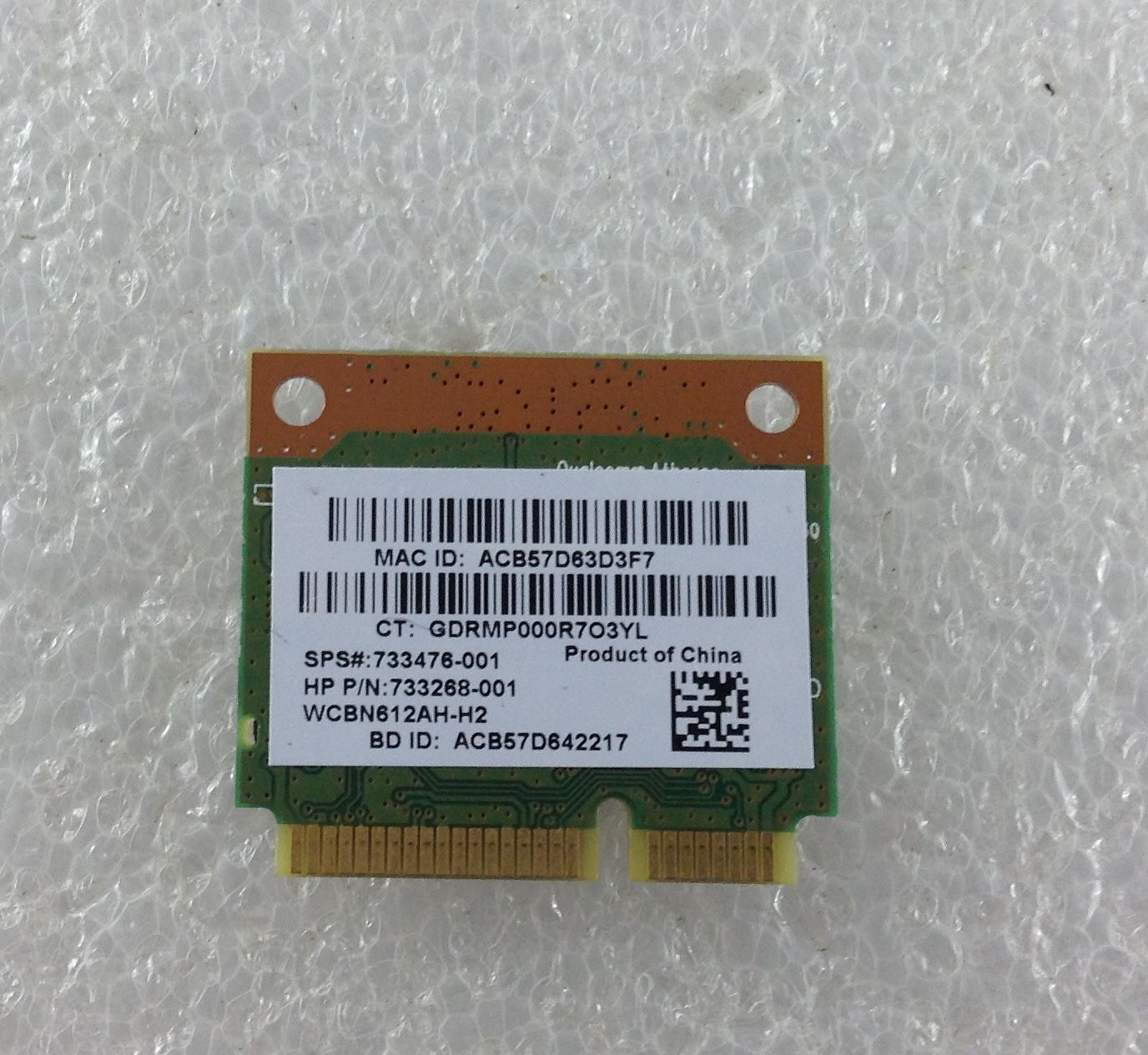 HP 255 G3 K7H92ES Wifi Wi-Fi WLAN Wireless Card Mini PCI-E QCWB335 733268-001