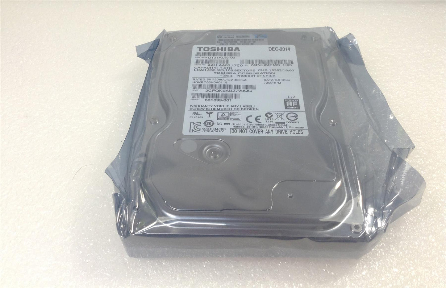 Hp Pavilion 661699-001 Toshiba 1 TB 6Gb/s  3.5 HDD Hard Drive DT01ACA100 NEW