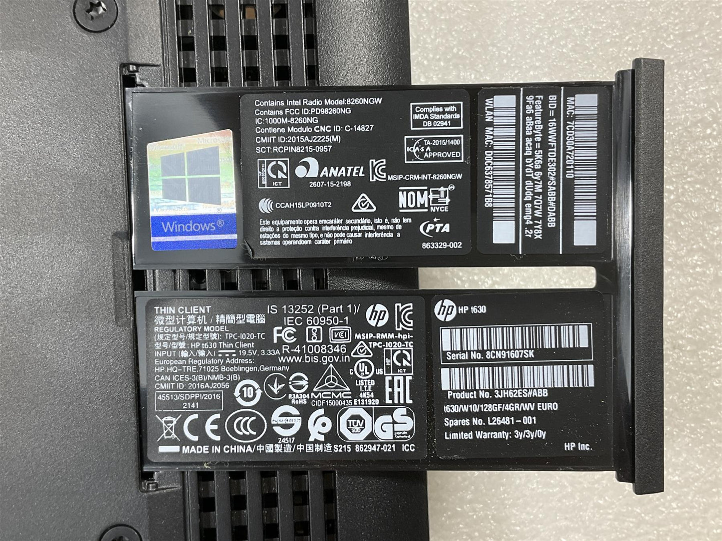 for HP t630 Thin Client L26481-001 3JH62ES#ABB 128GB Storage 4GB Ram 863329-002