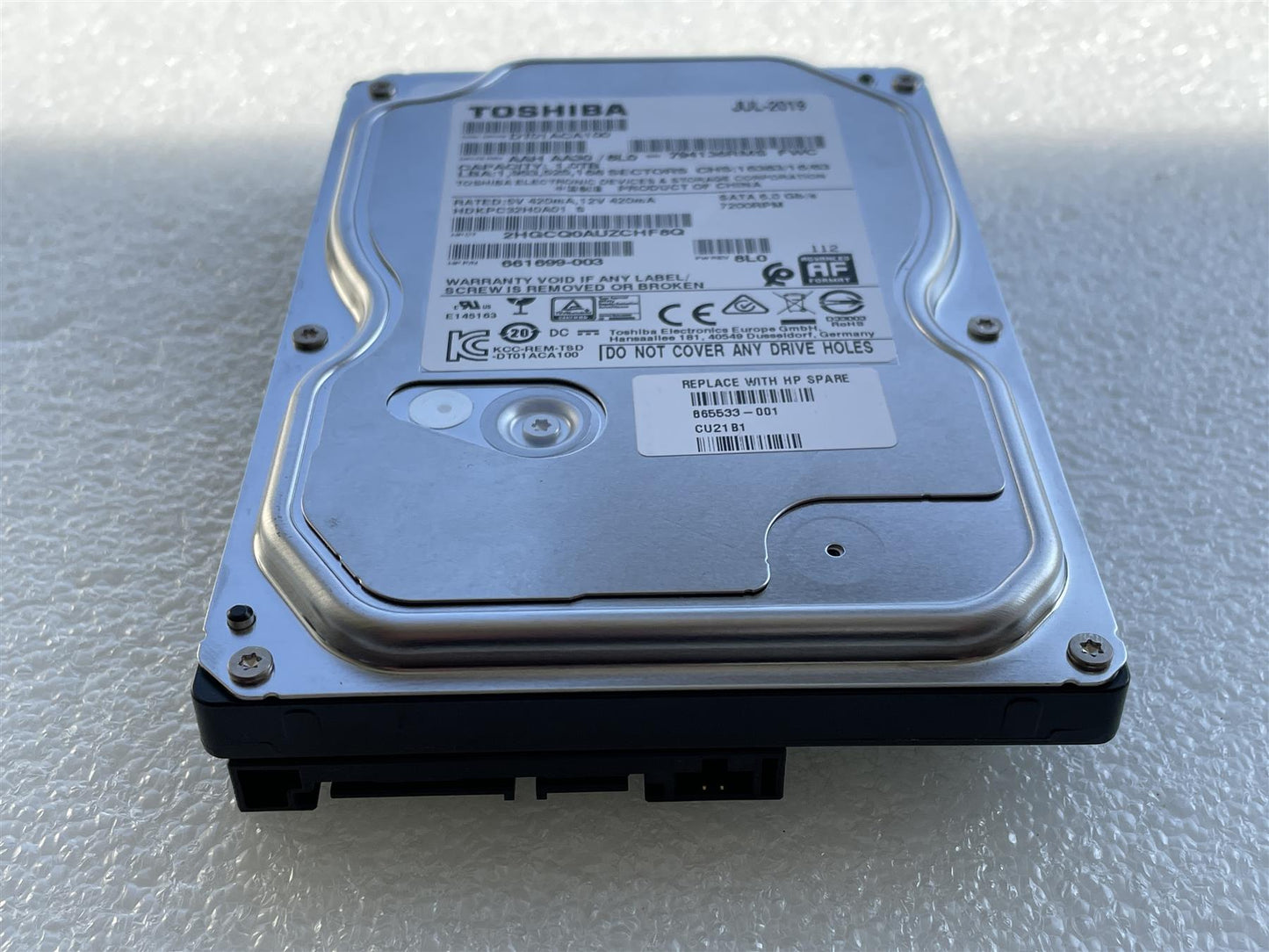 HP 865533-001 Toshiba DT01ACA100 HDD Hard Disk Drive 1TB 1000 GB 7200RPM SATA