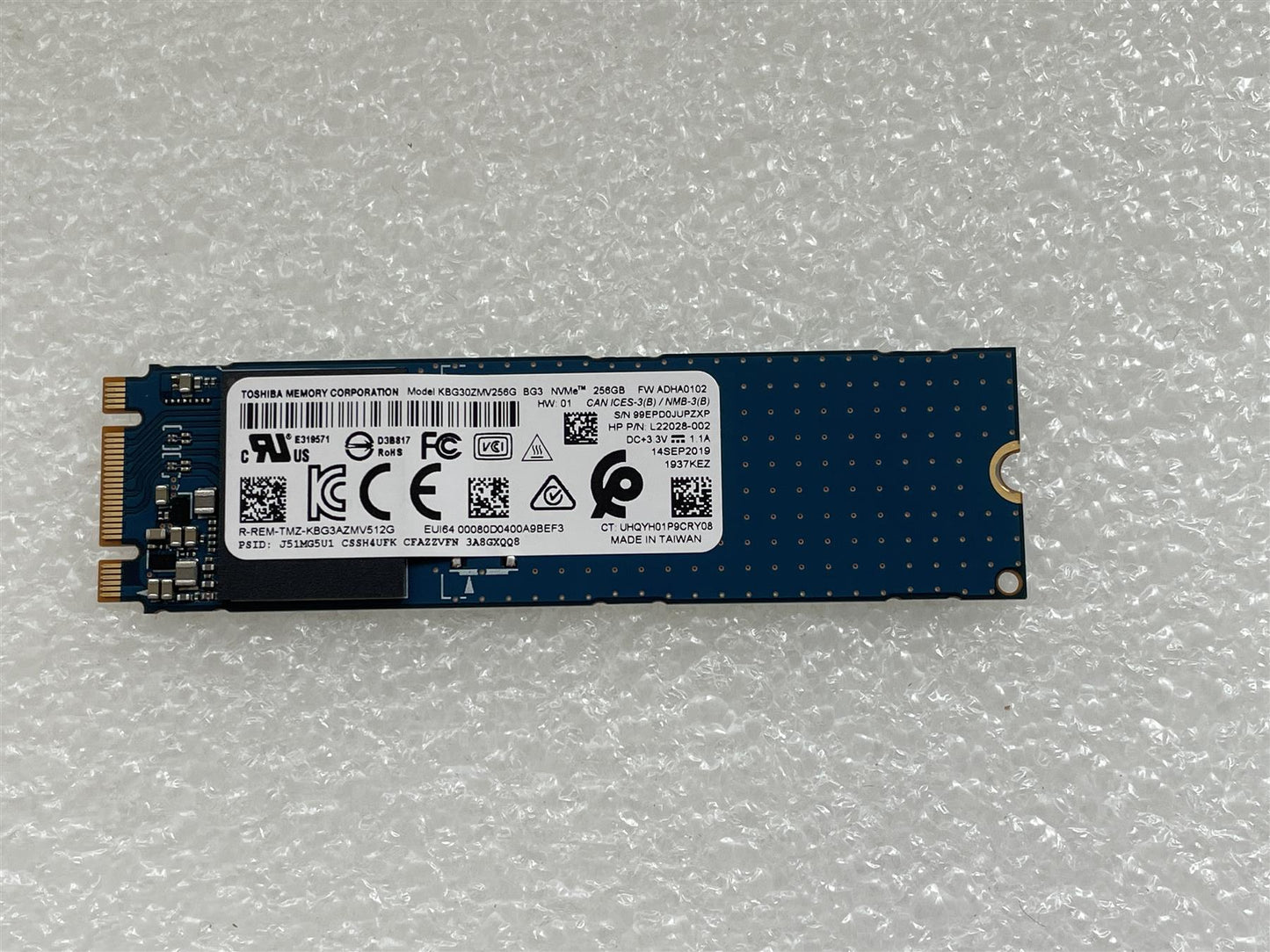 For HP SSD L63264-001 Toshiba KBG30ZMV256G 256GB M.2 NVMe Solid State Drive NEW