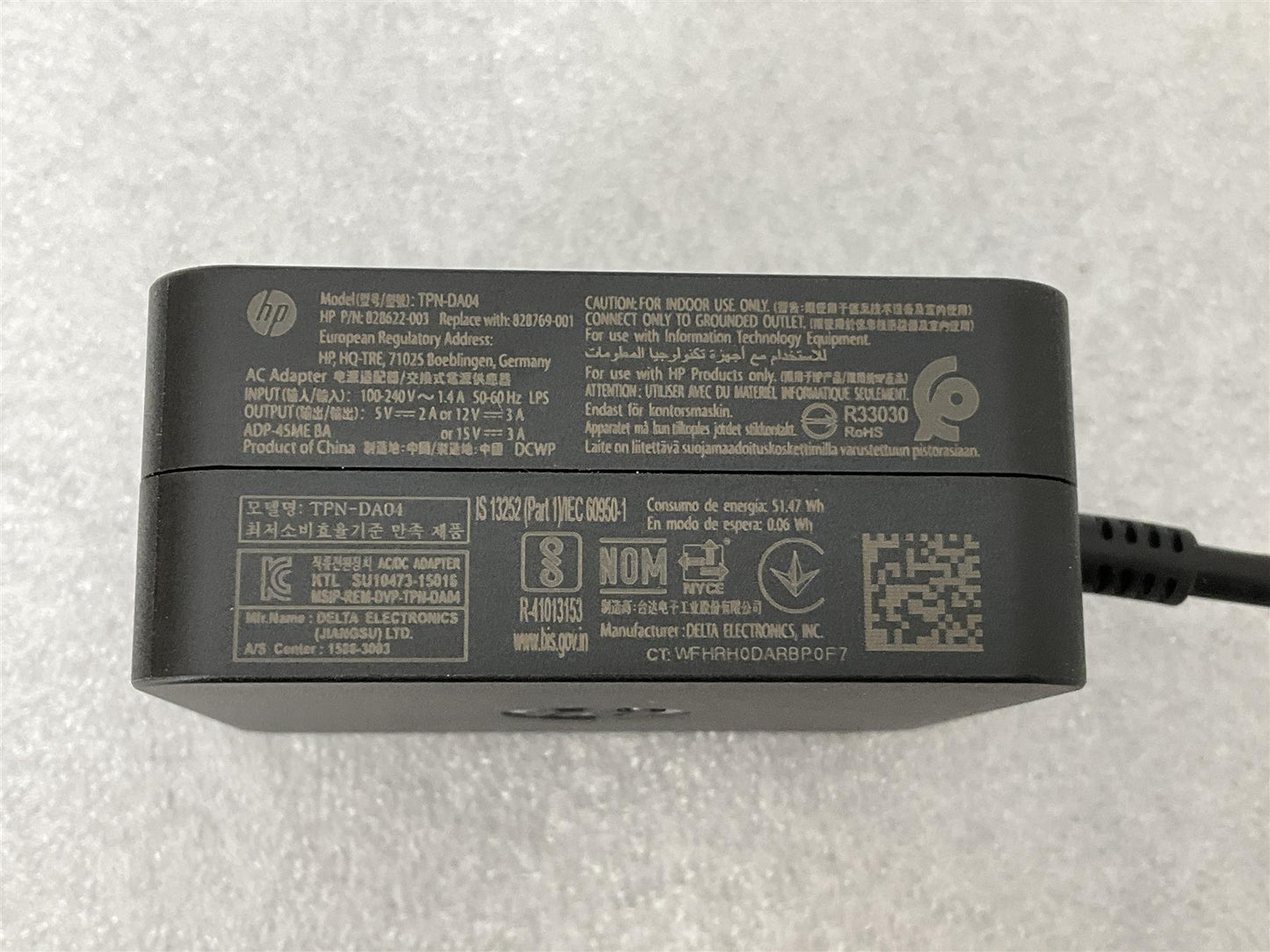 HP 828769-001 828622-003 TPN-DA04 45W USB Type C AC Charger Adapter Genuine NEW