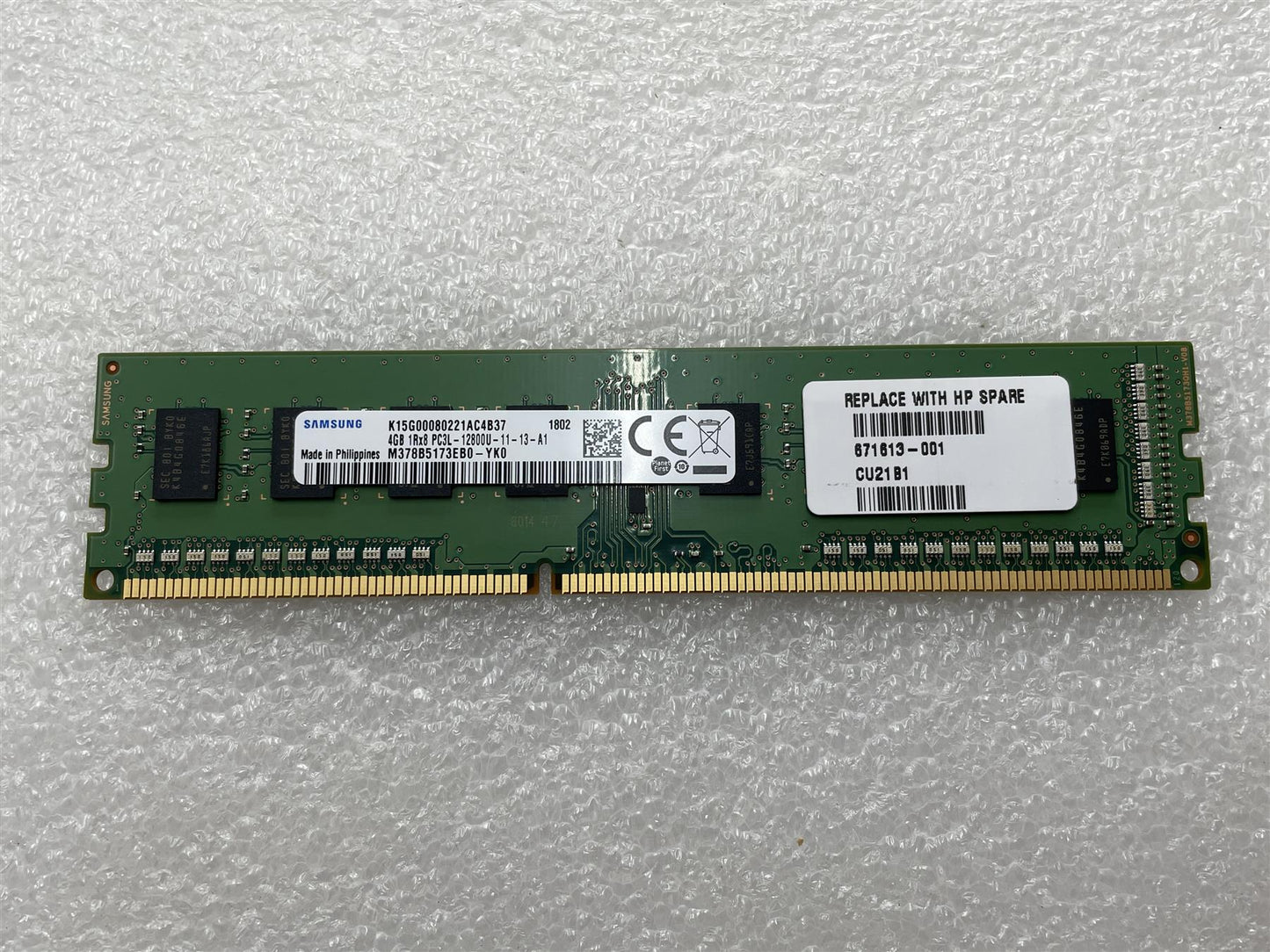 For Hp 671613-001 Samsung 4GB 12800U M378B5173EB0-YK0 DDR3 Ram Memory NEW