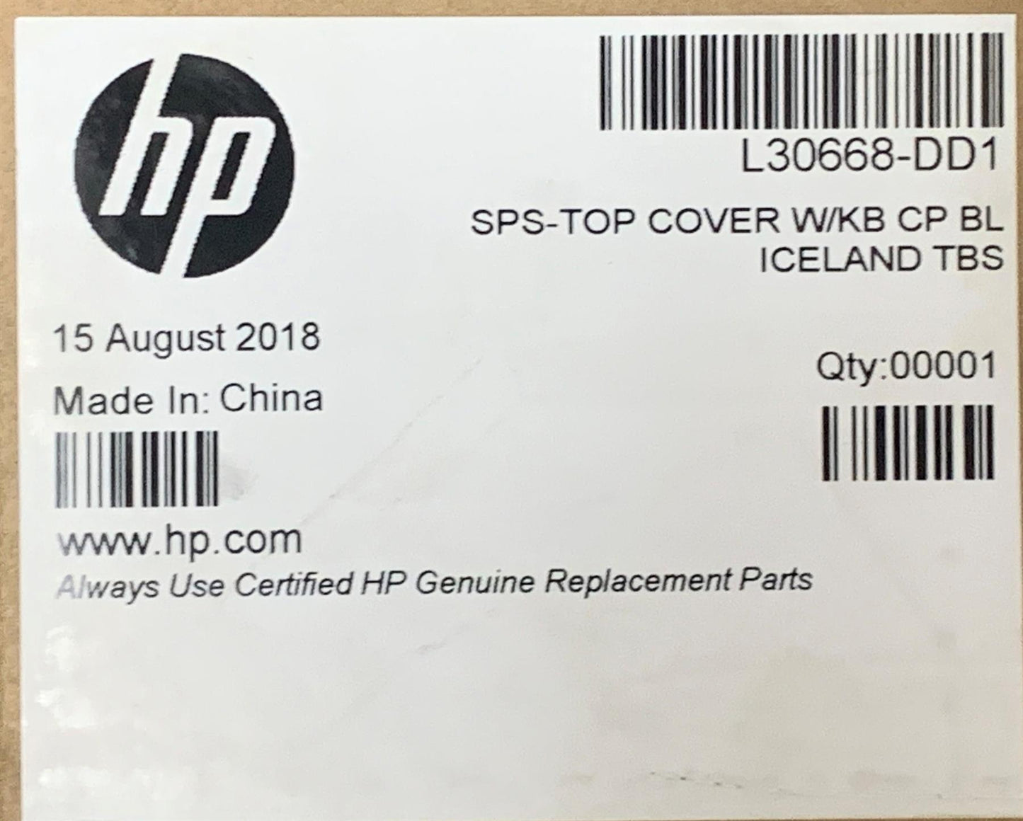 HP ZBook Studio G5 L30668-DD1 Icelandic Backlight Keyboard Palmrest Iceland NEW