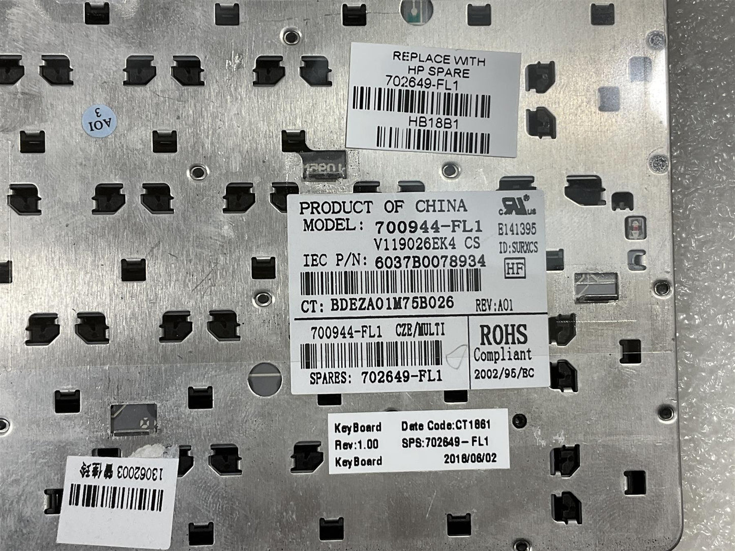 HP EliteBook 8460W 8470P 8470W 702649-FL1 700944-FL1 Czech Slovakia Keyboard NEW