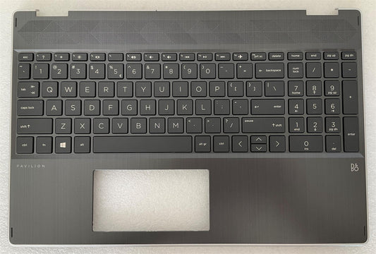 HP Pavilion X360 15-DQ L53077-B31 L51363-B31 L50616-B31 US English Keyboard Palmrest Top Case Cover with power button NEW